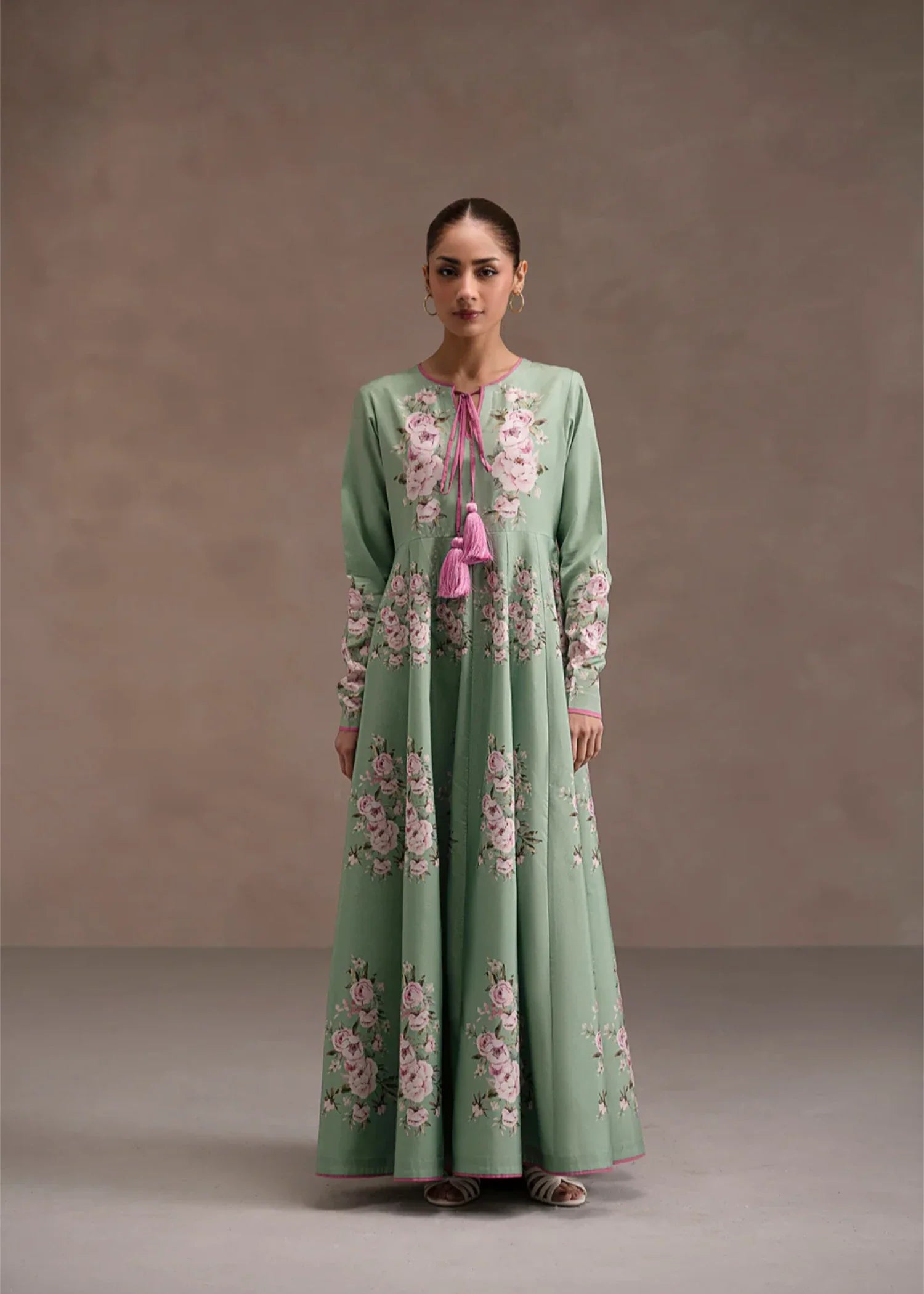 poly lawn Pishwas in Green