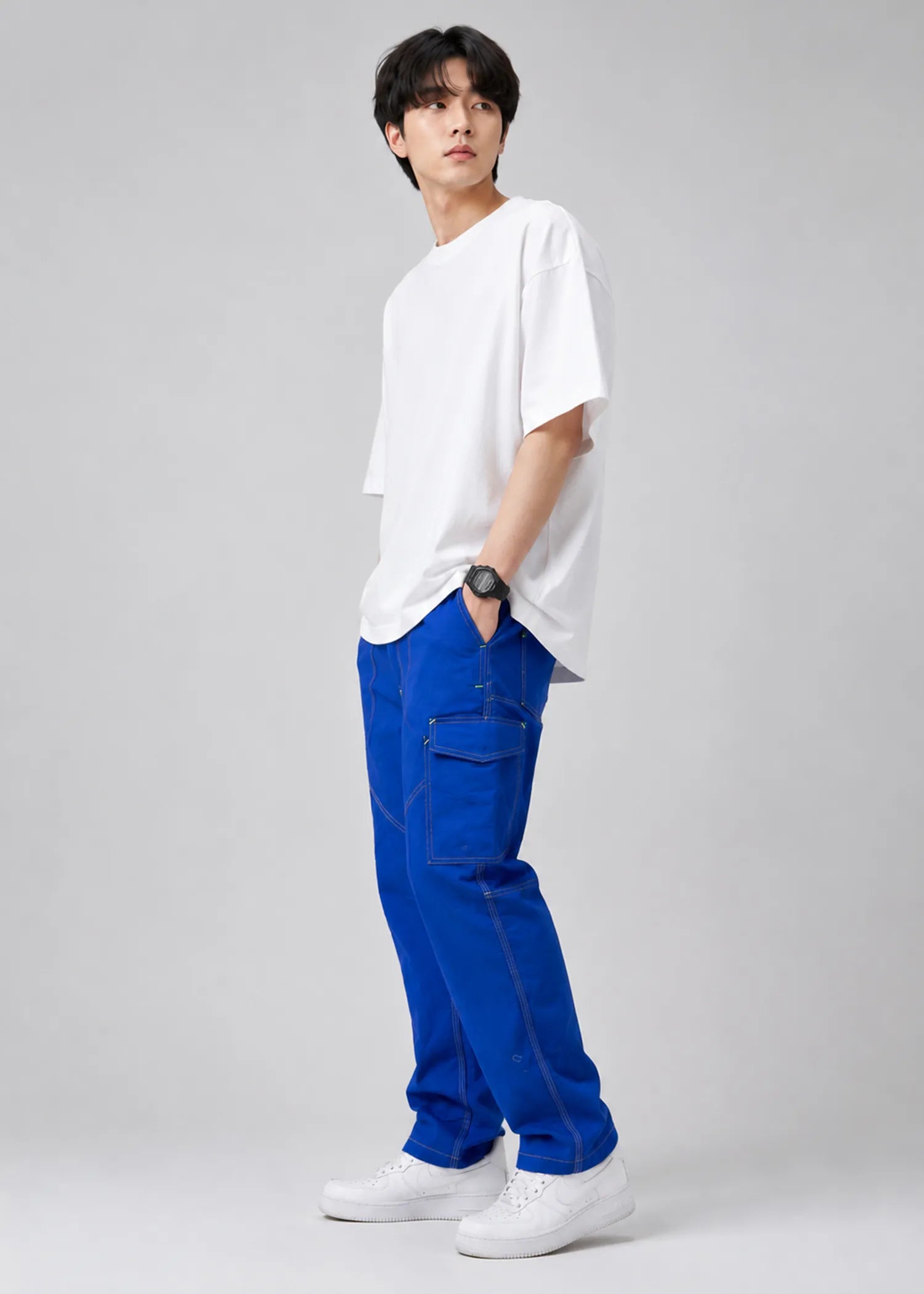 cotton Pants in Royal blue