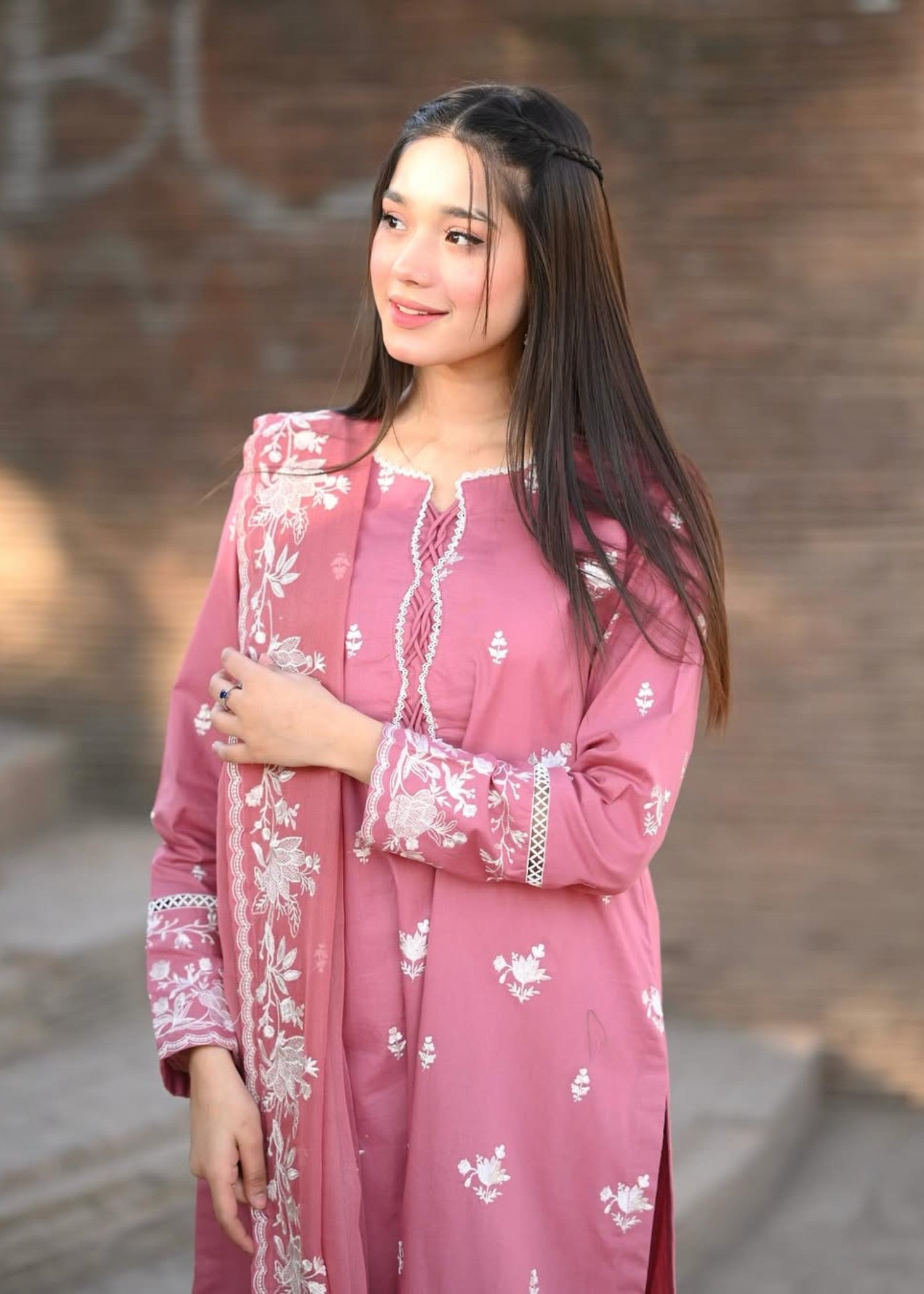 cotton Kurta Set in Blush pink
