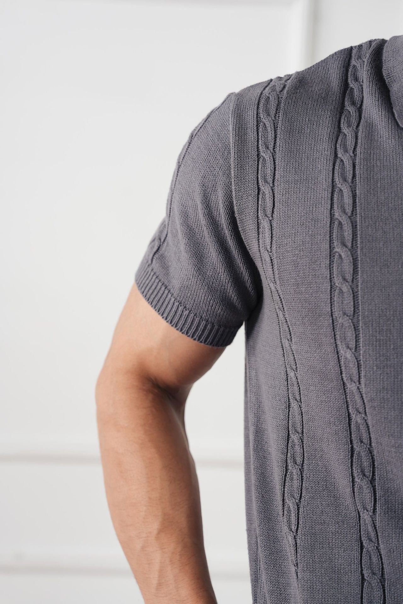 cotton jersey Polo Shirt in Steal grey by Avant Garde