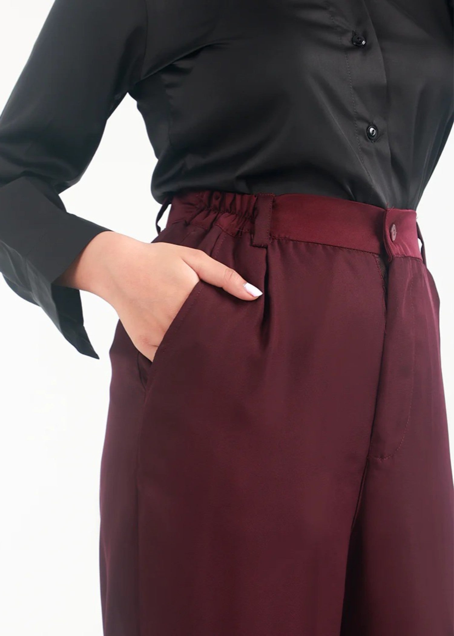 georgette Pants in Burgundy