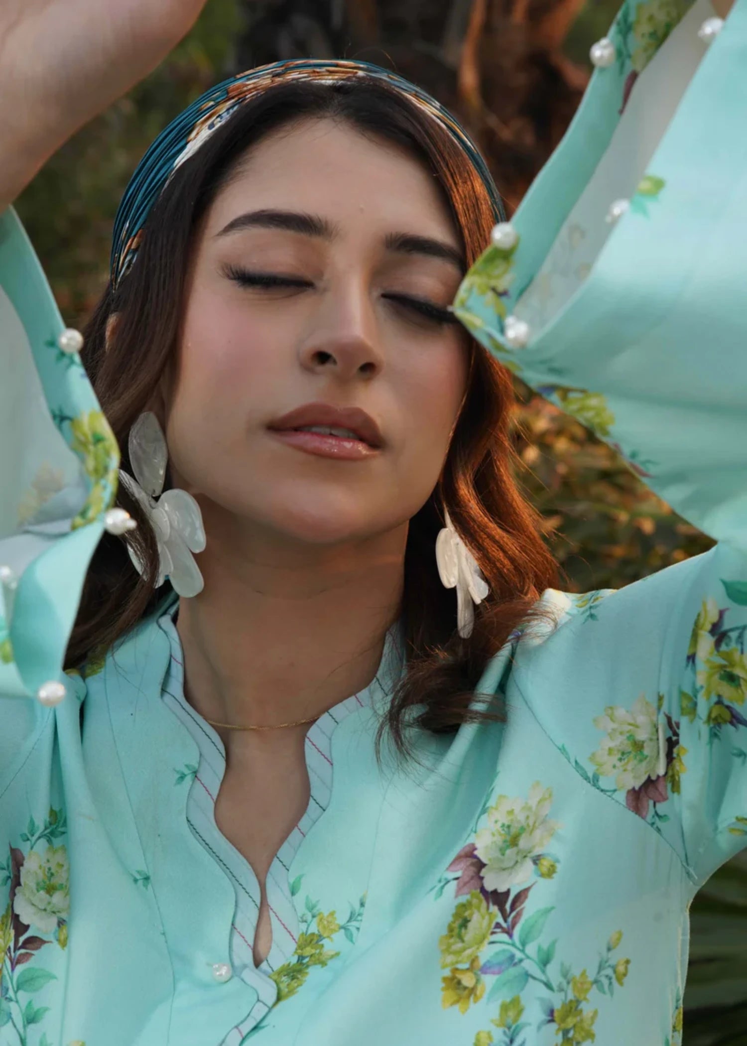 viscose Kurta Set in Aquamarine
