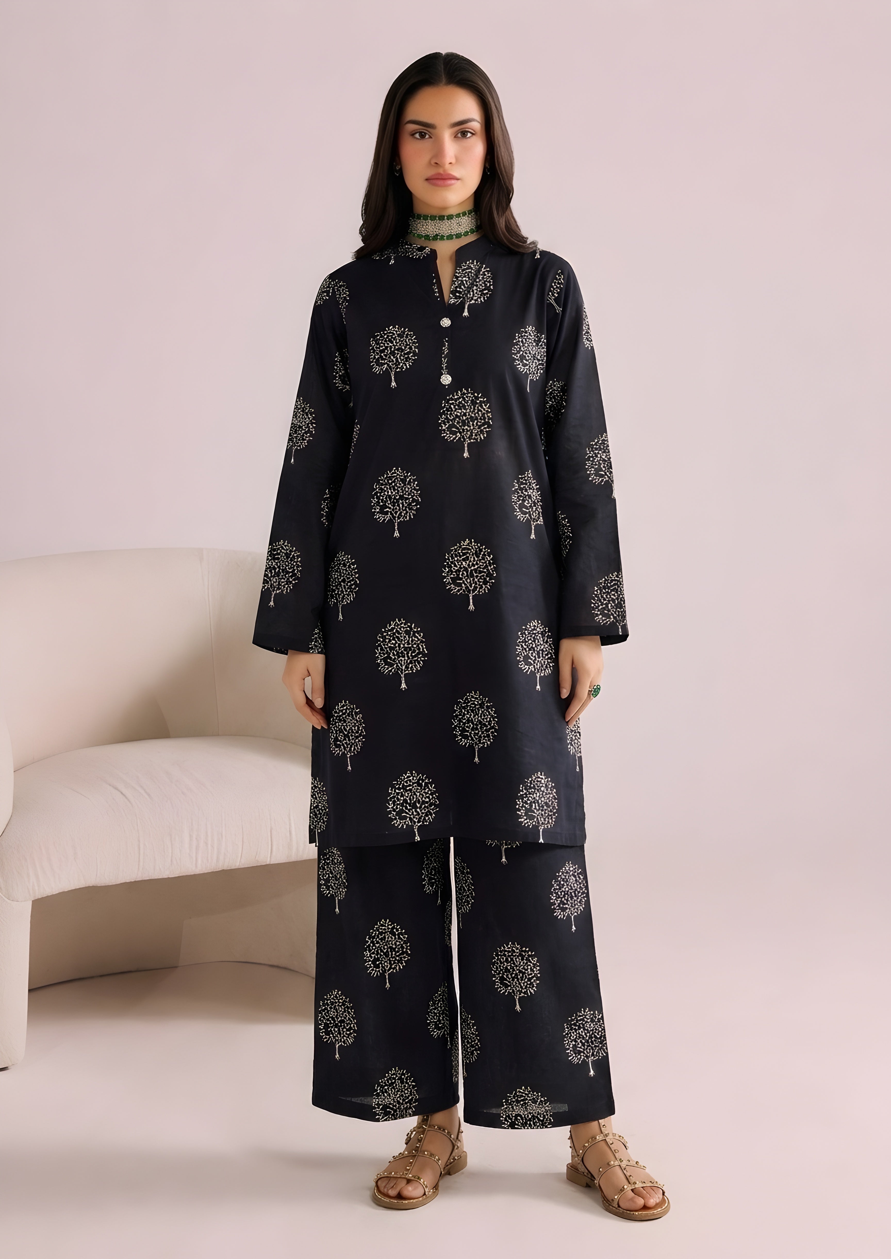 linen Co Ord Sets in Jet black