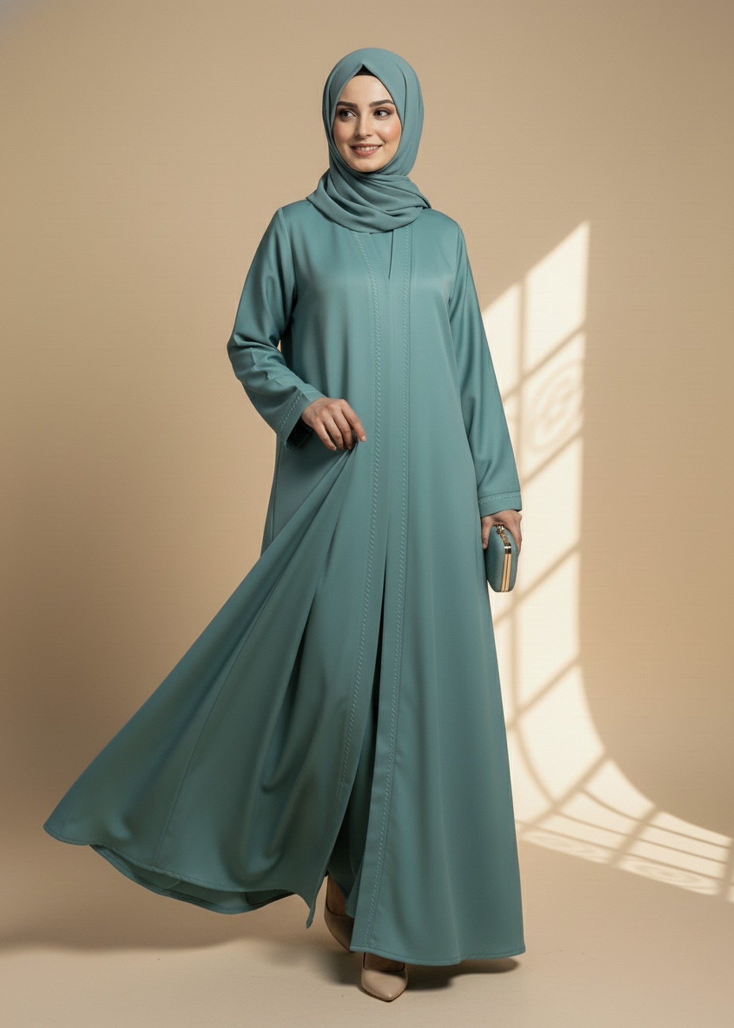nidha Abaya in Turquoise