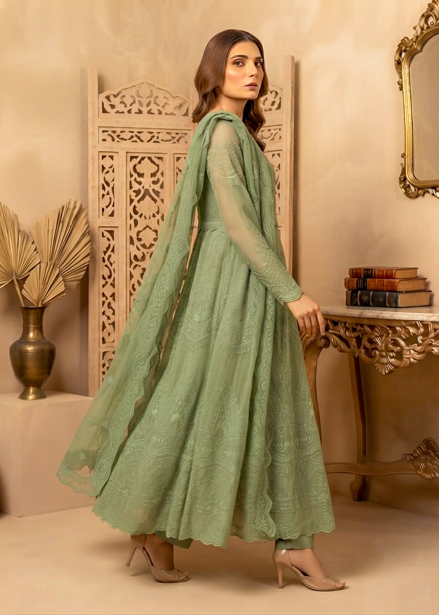 chiffon Maxi in Sage green