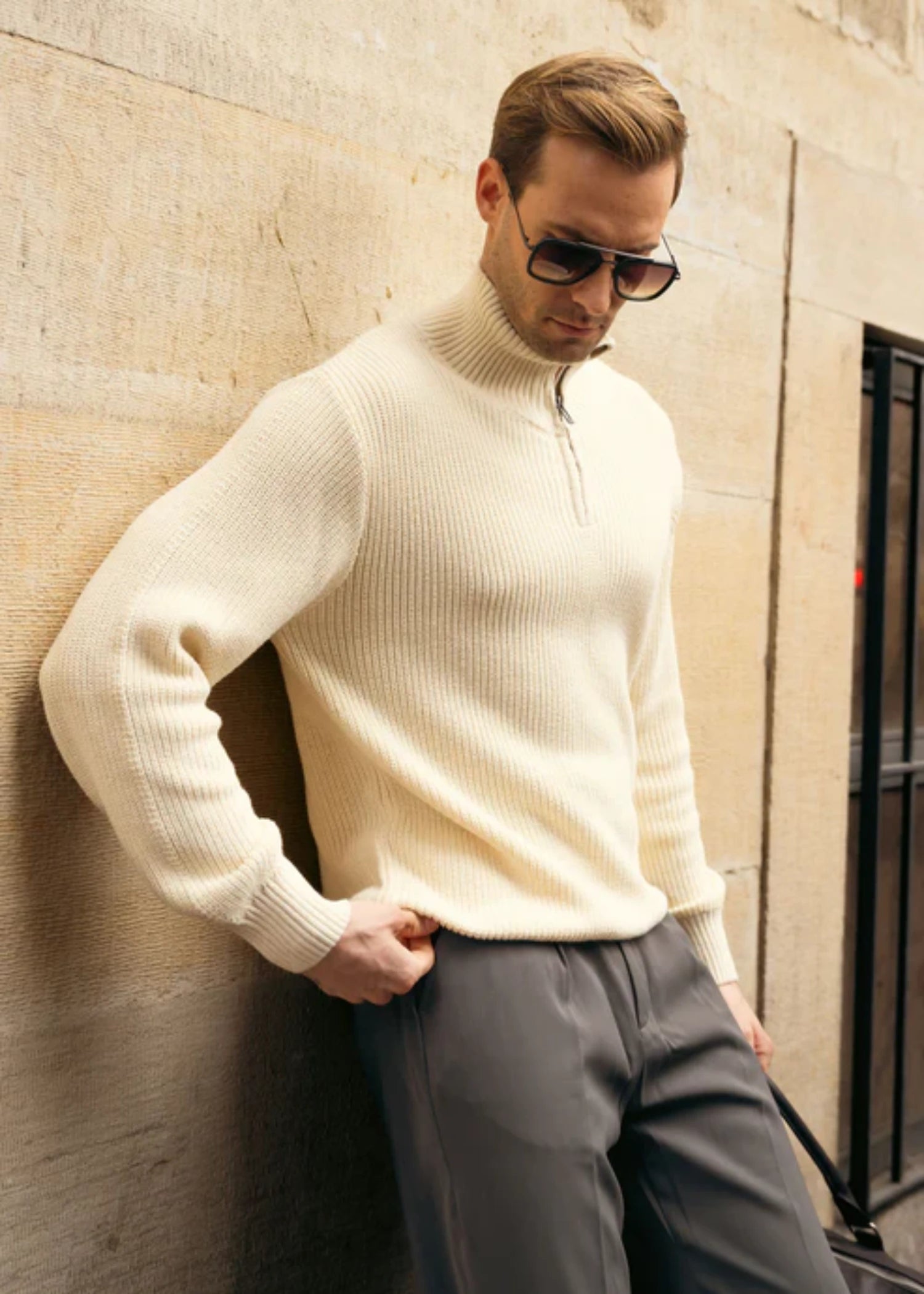 cotton Sweater in Beige