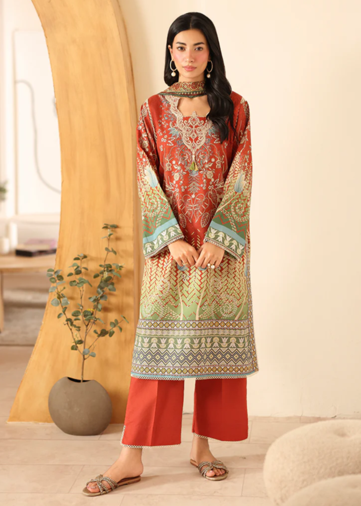 cambric Unstitched in Sunset orange