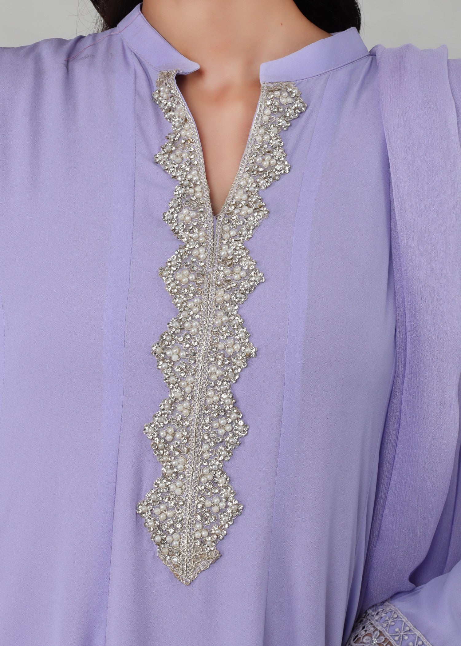 georgette chiffon Short Frock in Lavender