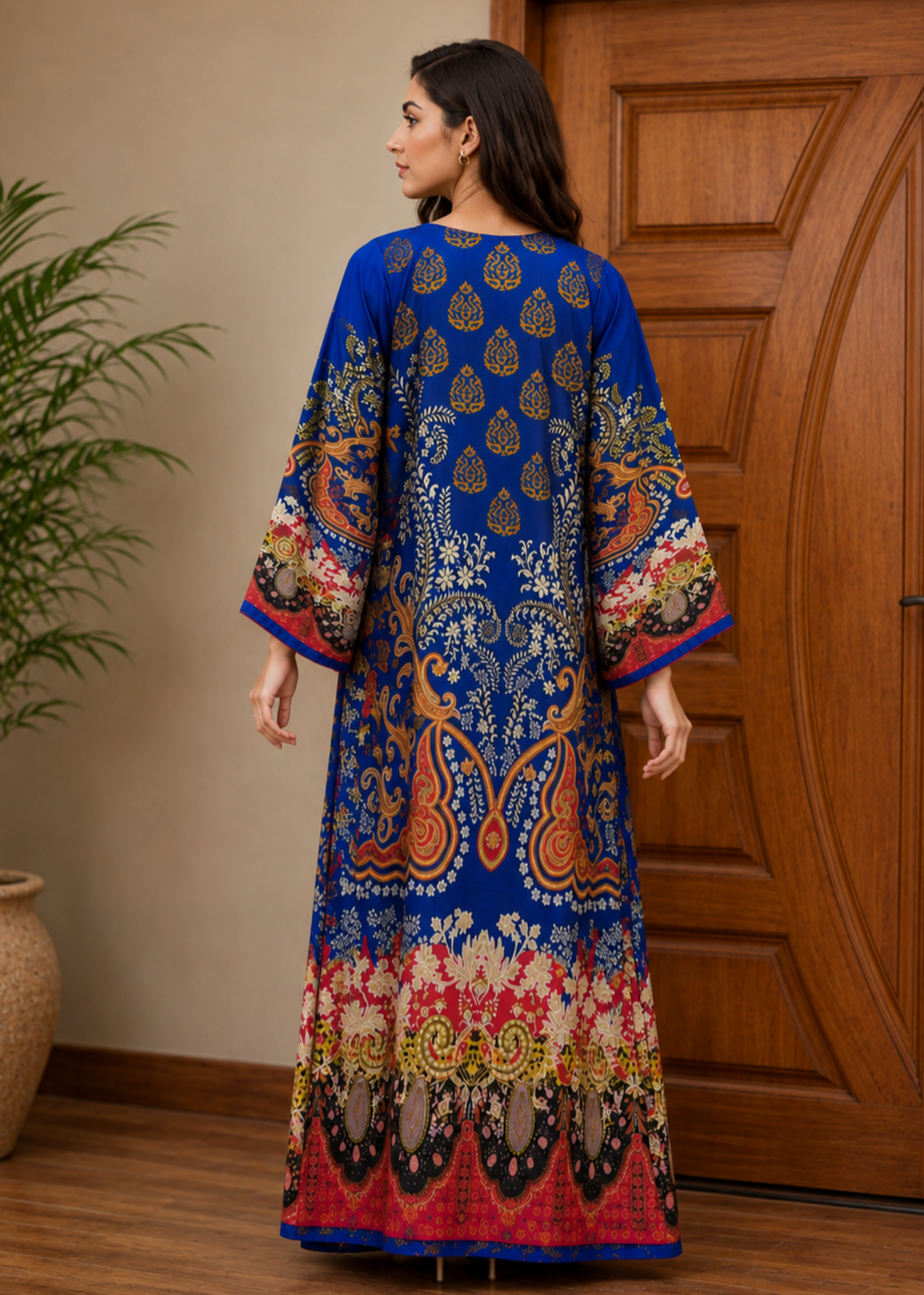 silk charmeuse Kaftan in Mellow yellow