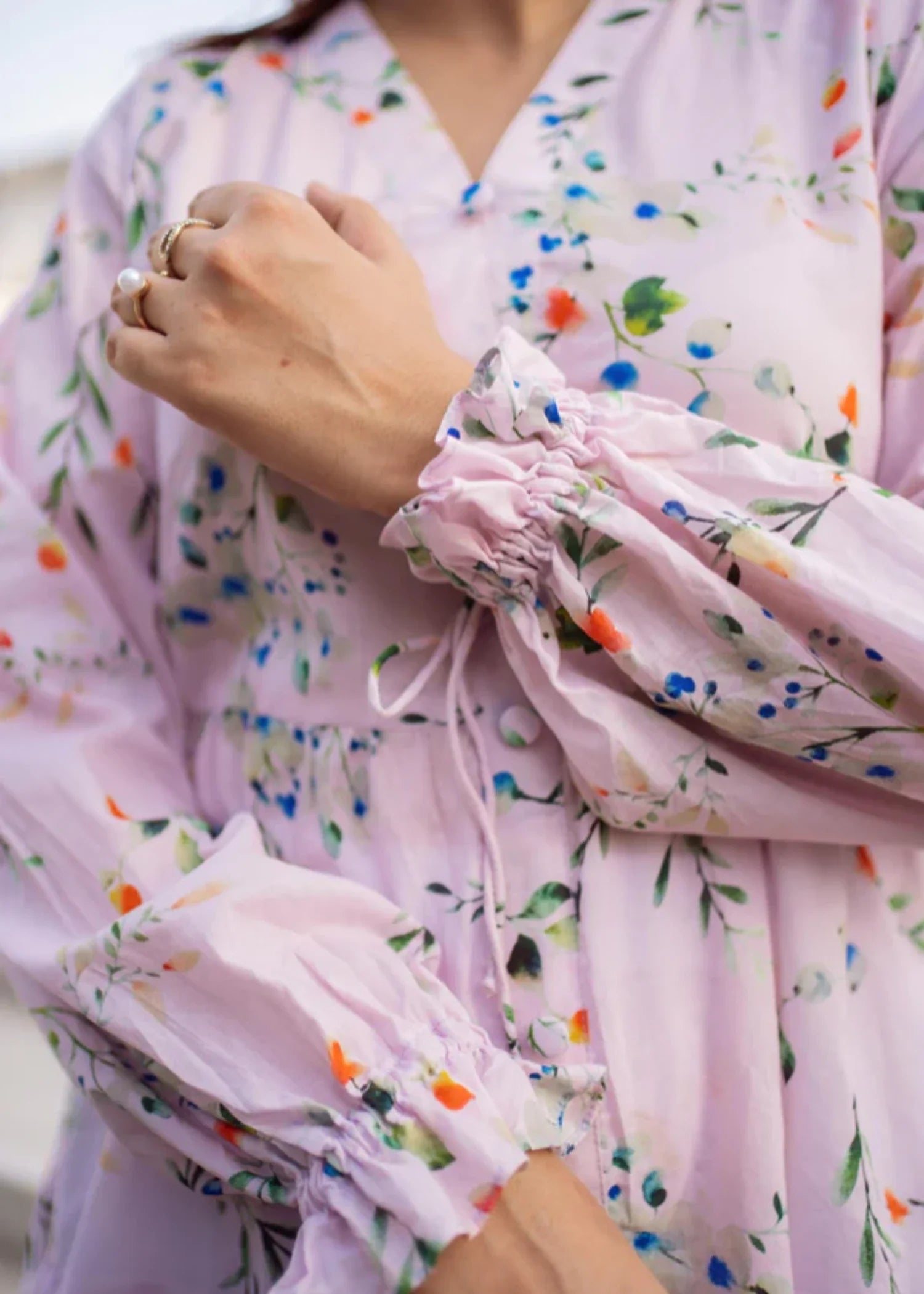 lawn cotton Maxi in Light pink