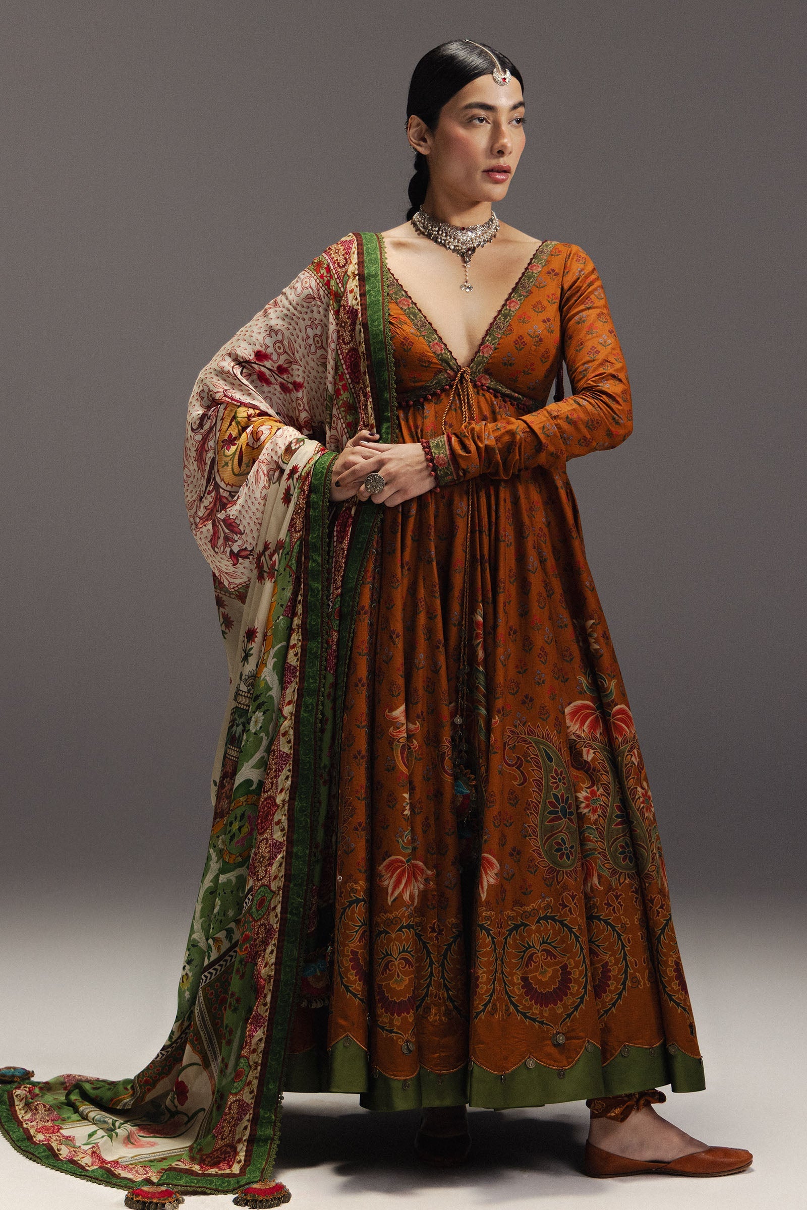 Anarkali Festive Luxury Lawn – Zarfashan-D9