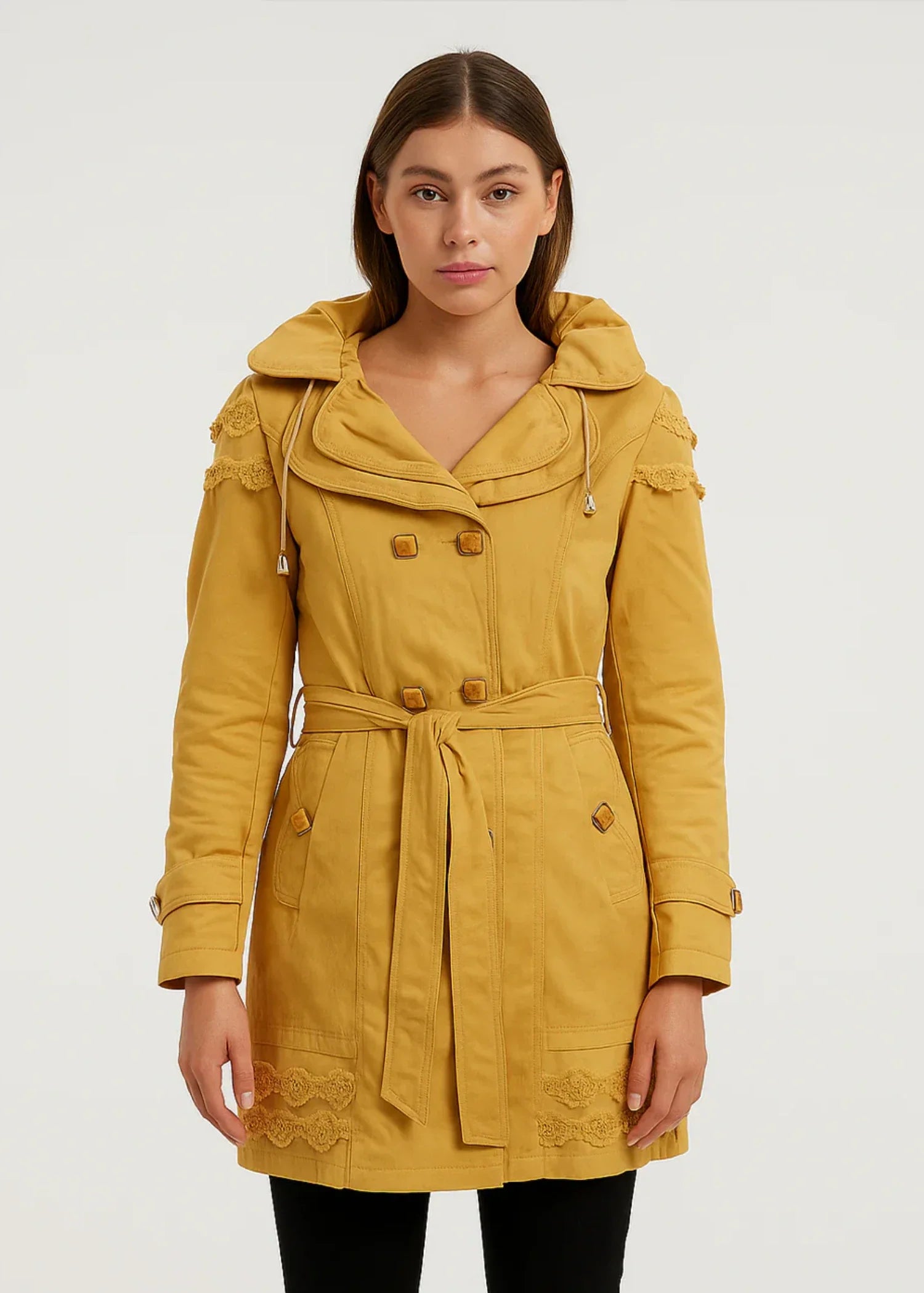 cotton Coat in Mustard