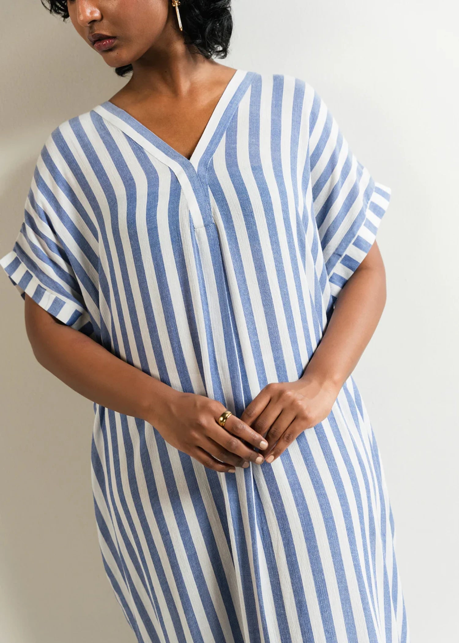 yarn dyed Tunic in Blue