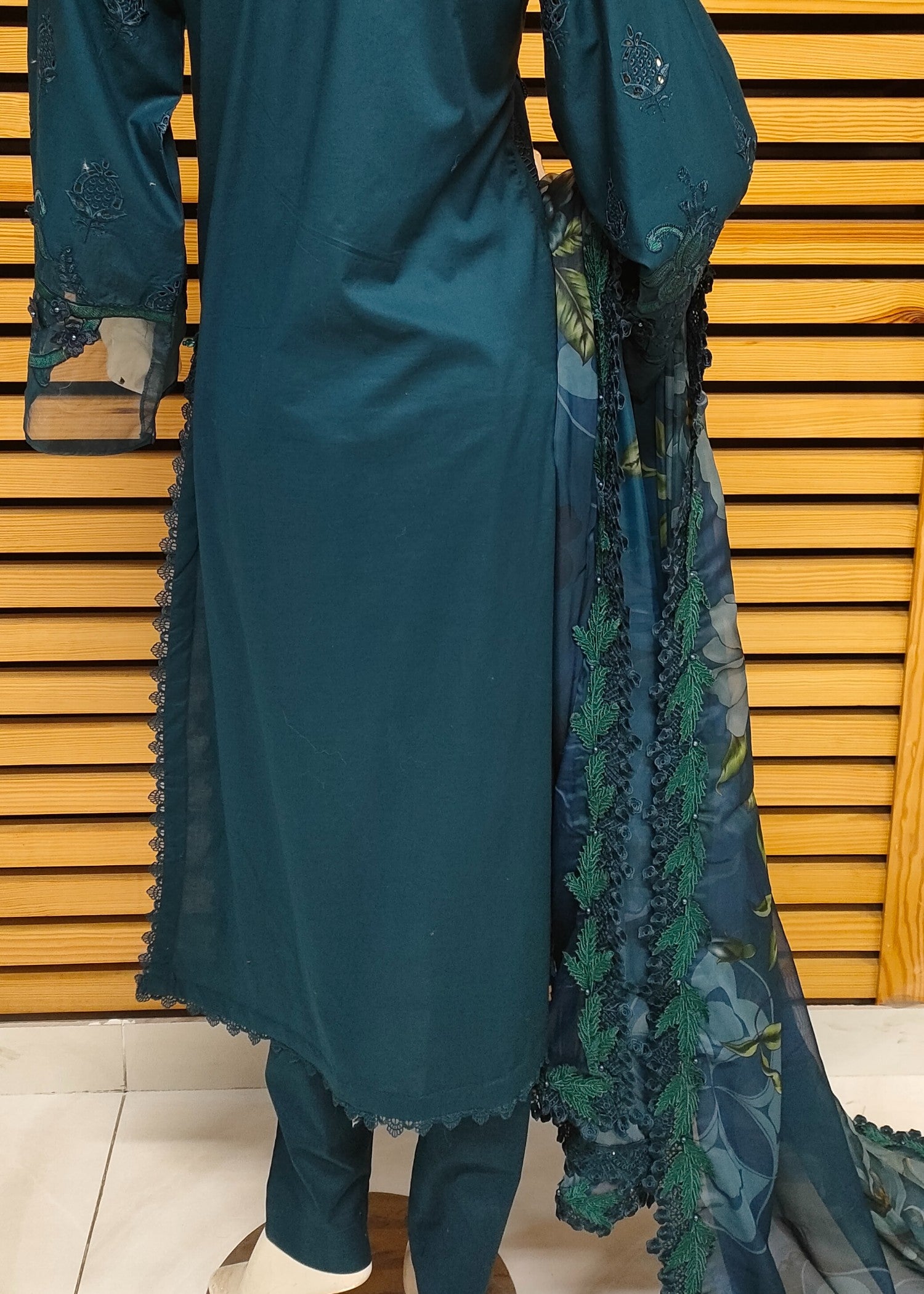 cotton Kurta Set in Ocean blue