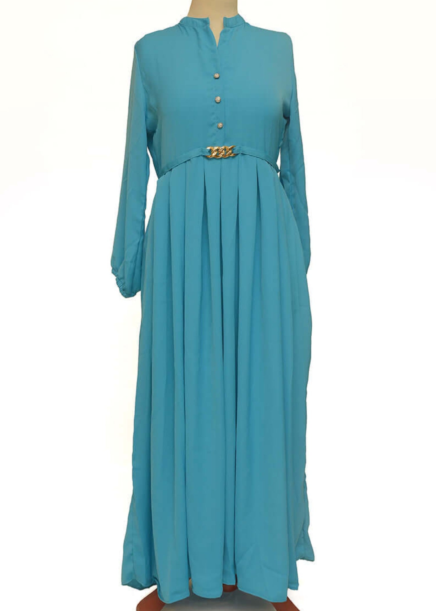 georgette Dress in Turquoise