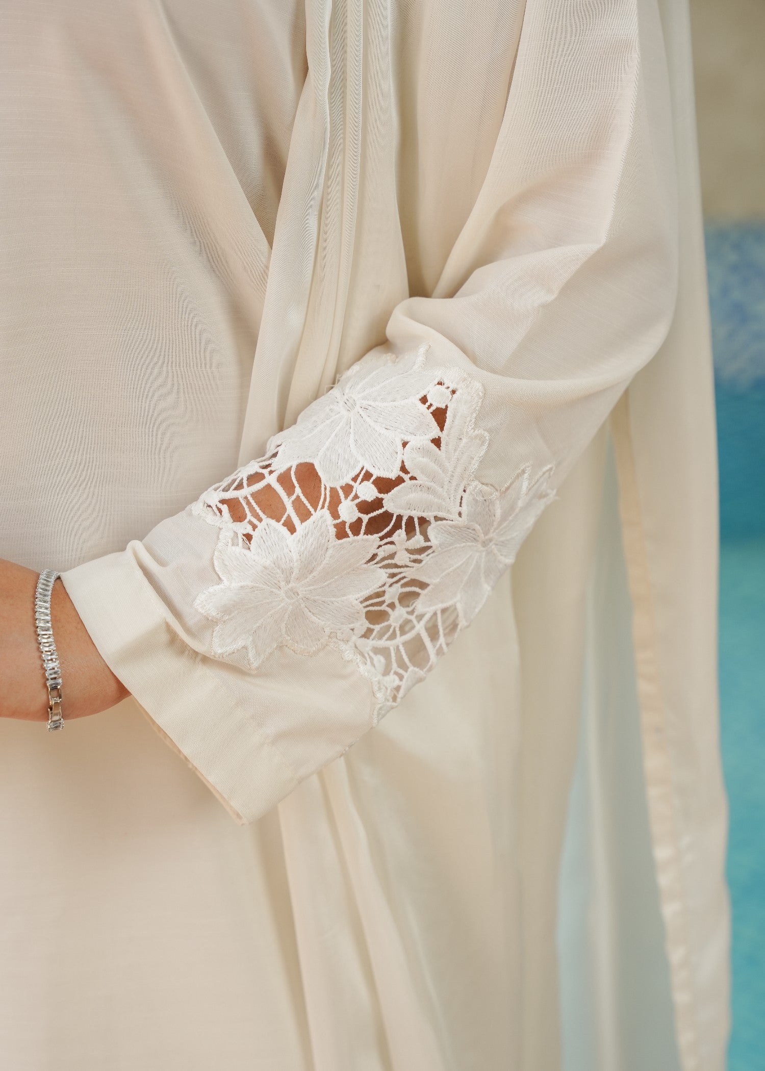 korean raw silk Kurta Set in Cream