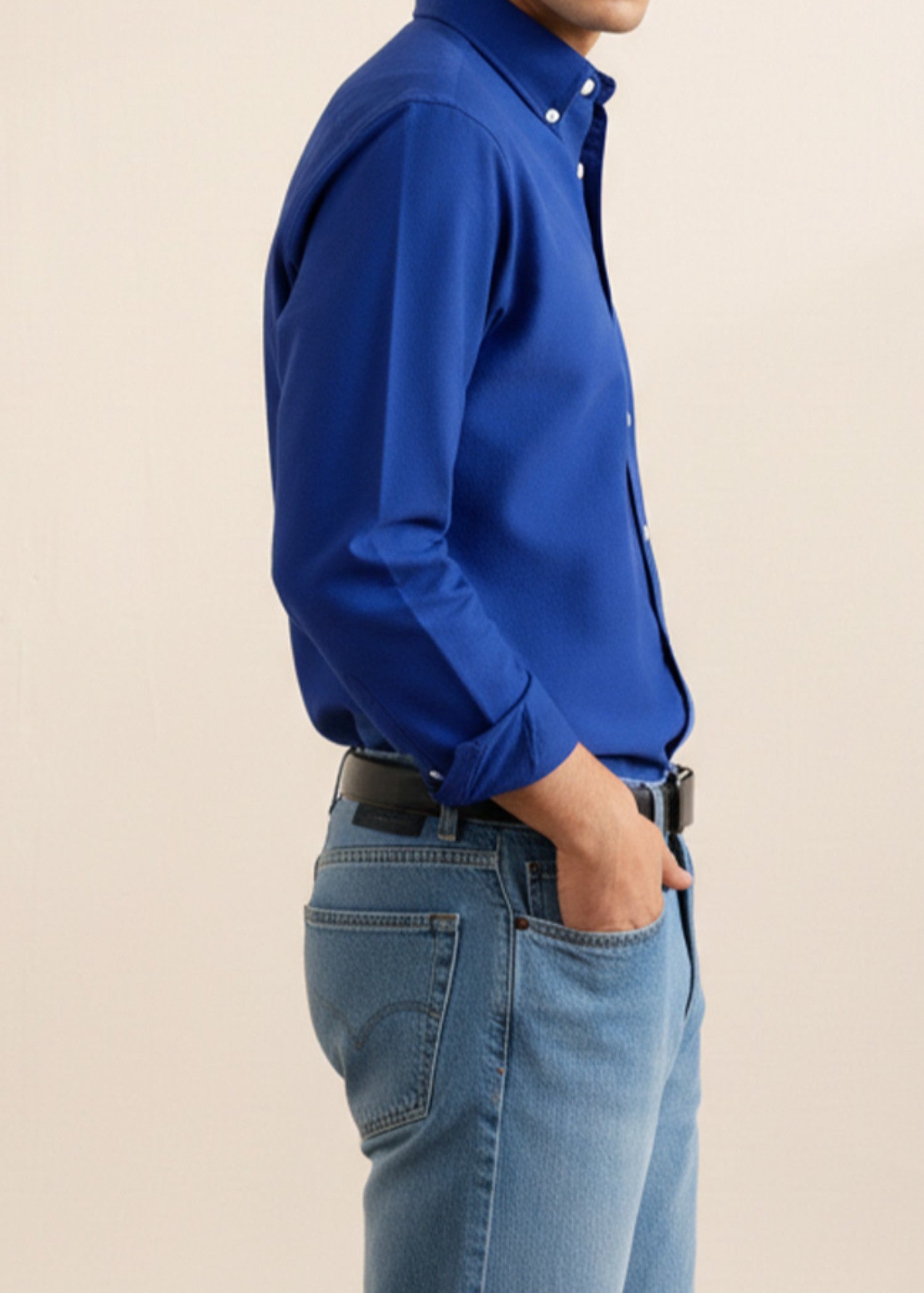 cotton Casual Shirt in Dark blue