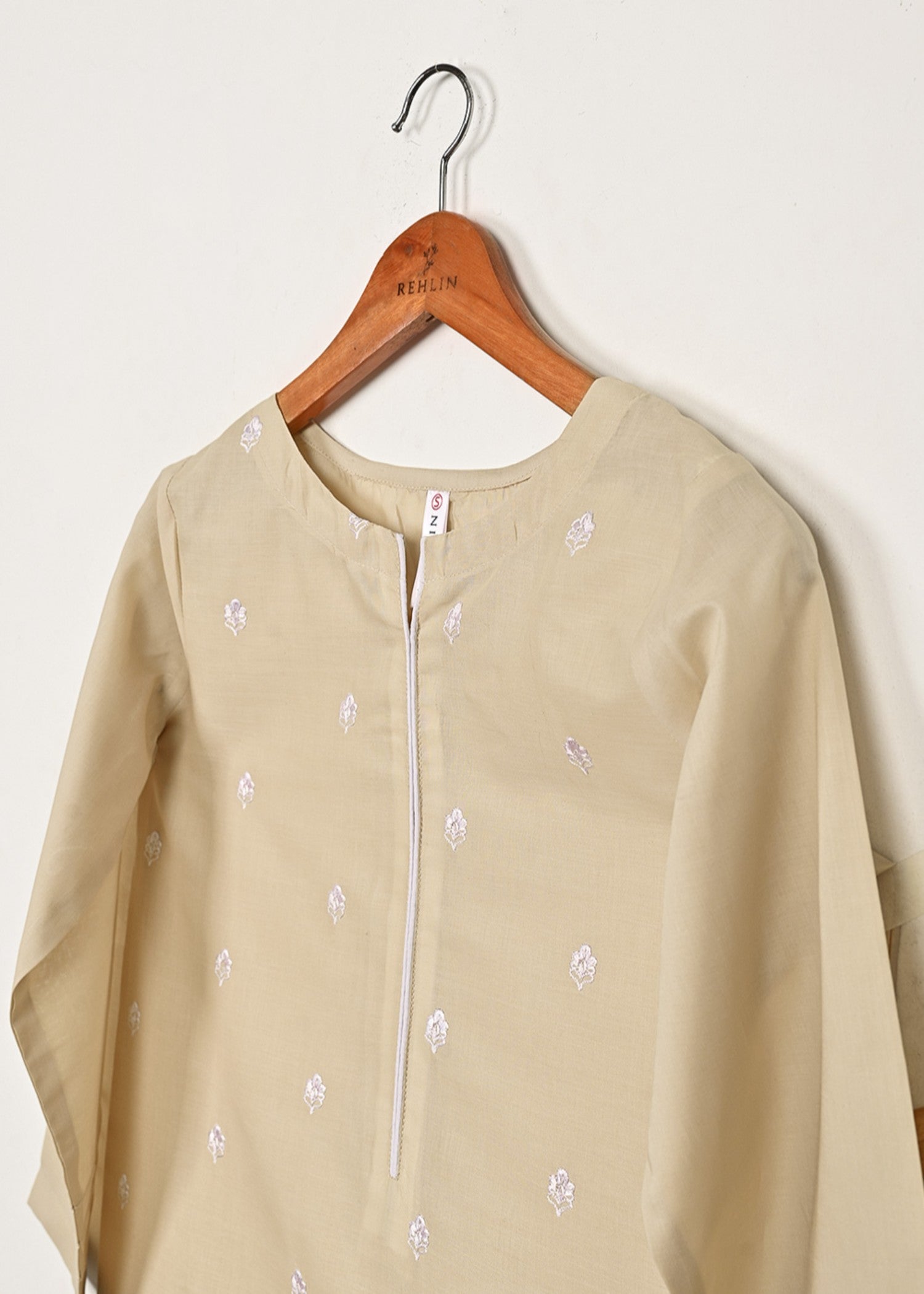 cambric Kurta Set in Wheat