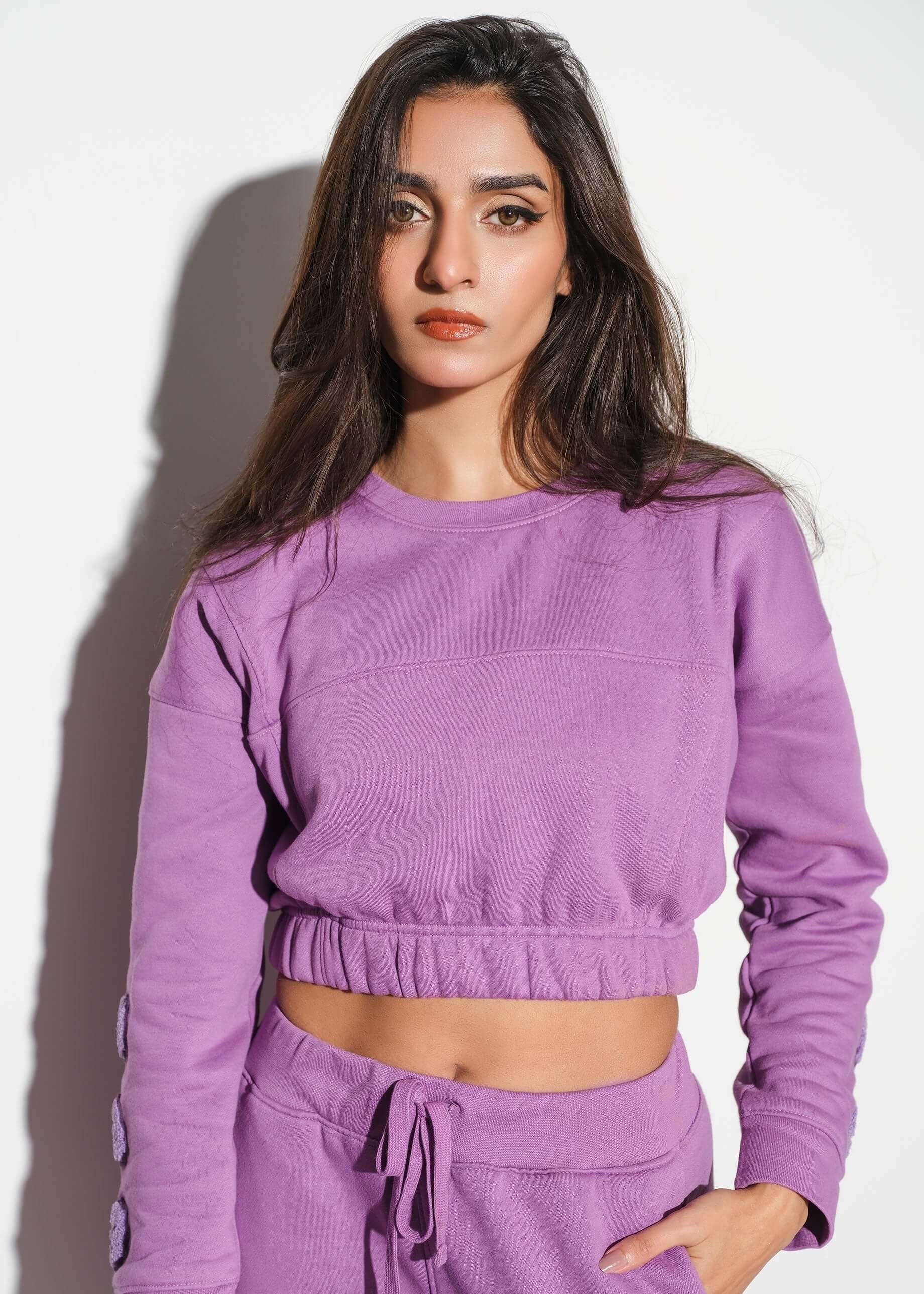 fleece Sweatshirt in Purple
