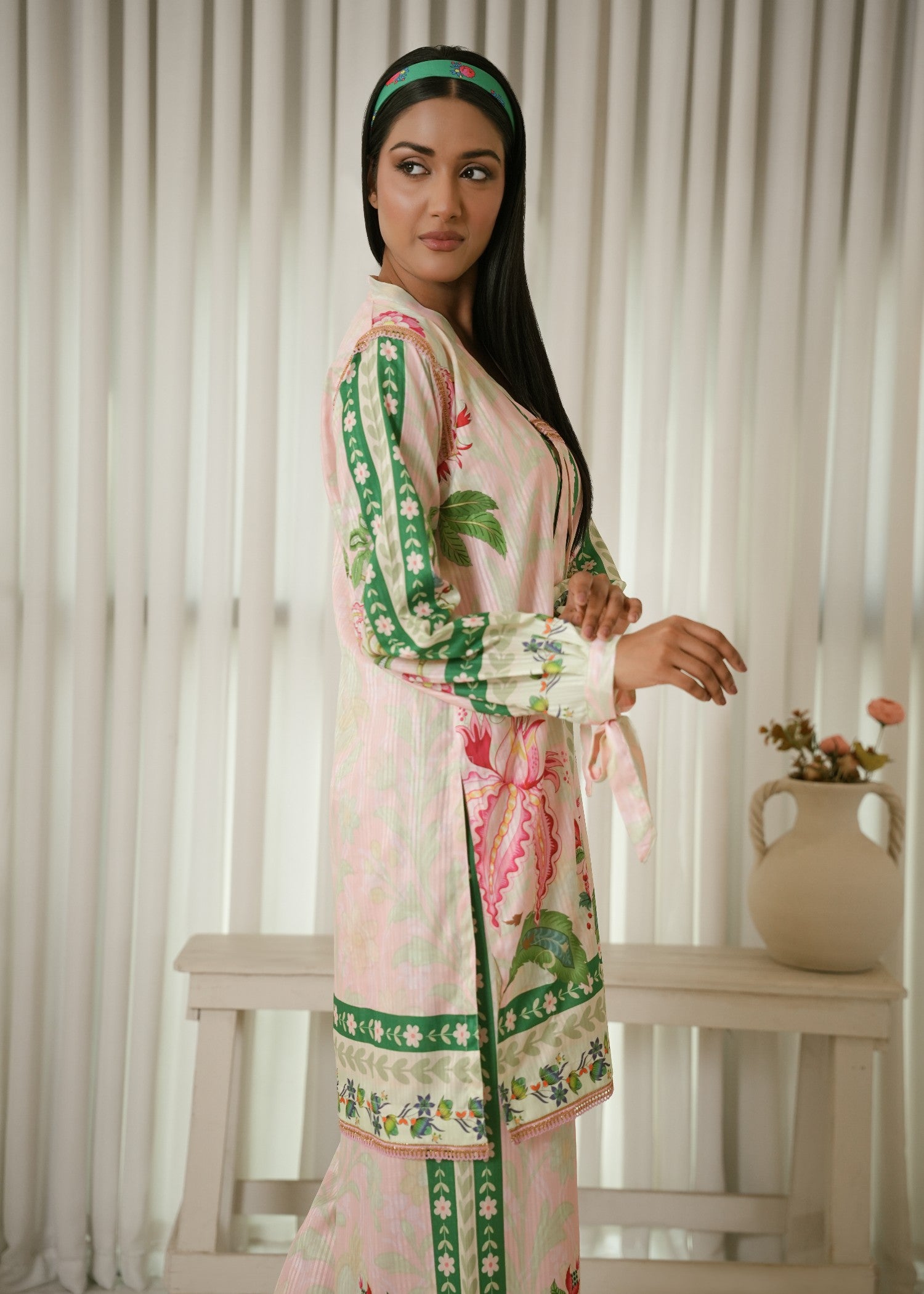 textured lawn Co Ord Sets in Blush pink
