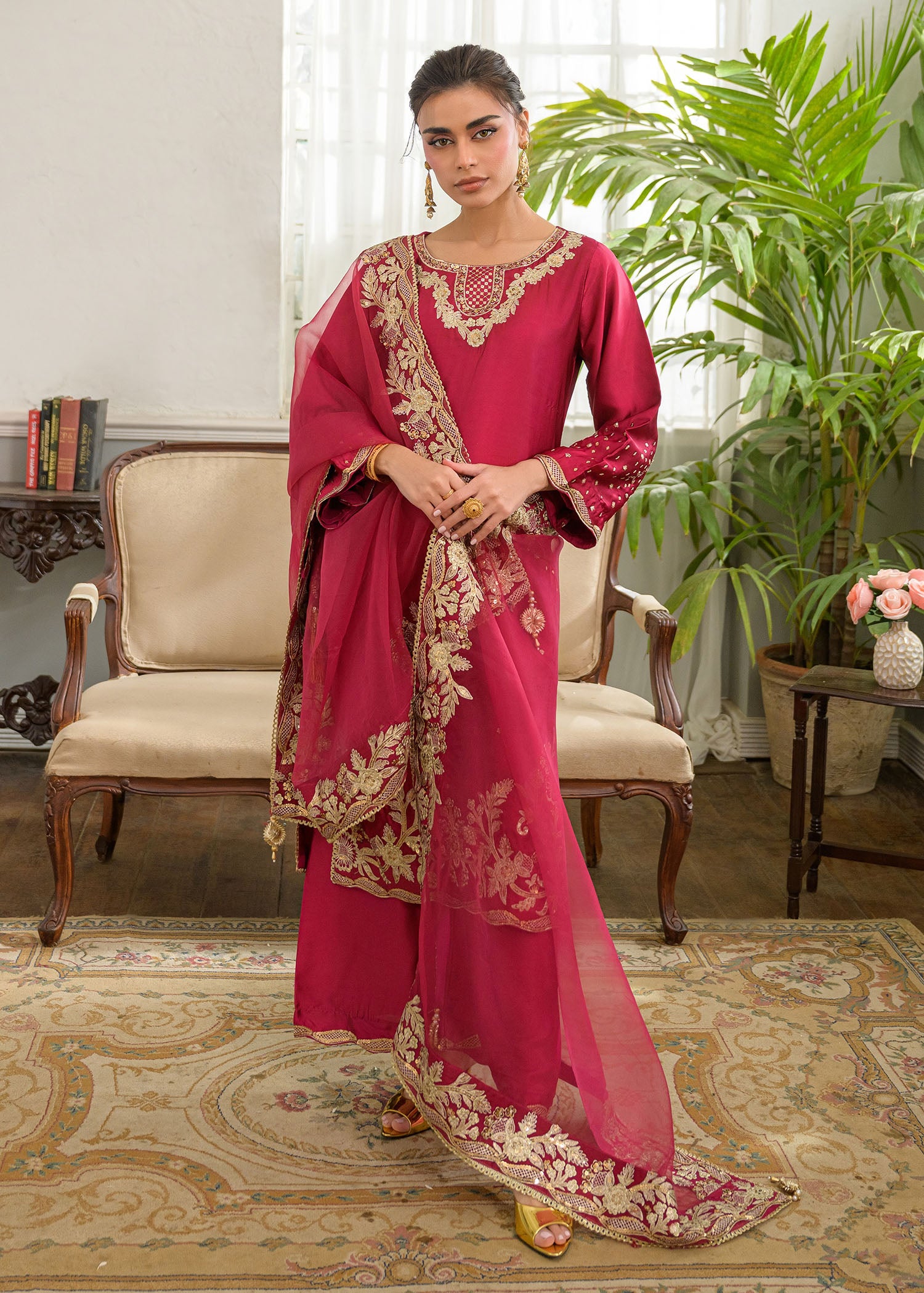 charmuse/shamooz Kurta Set in Raspberry pink