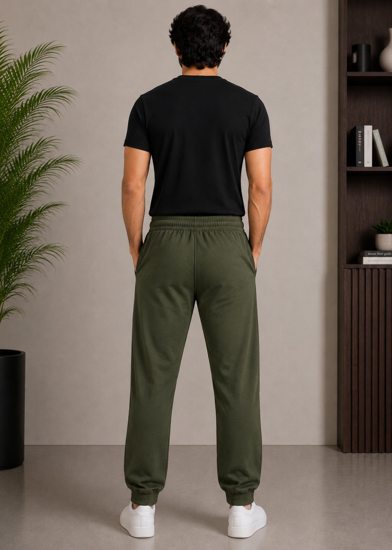 cotton Trousers in Army green