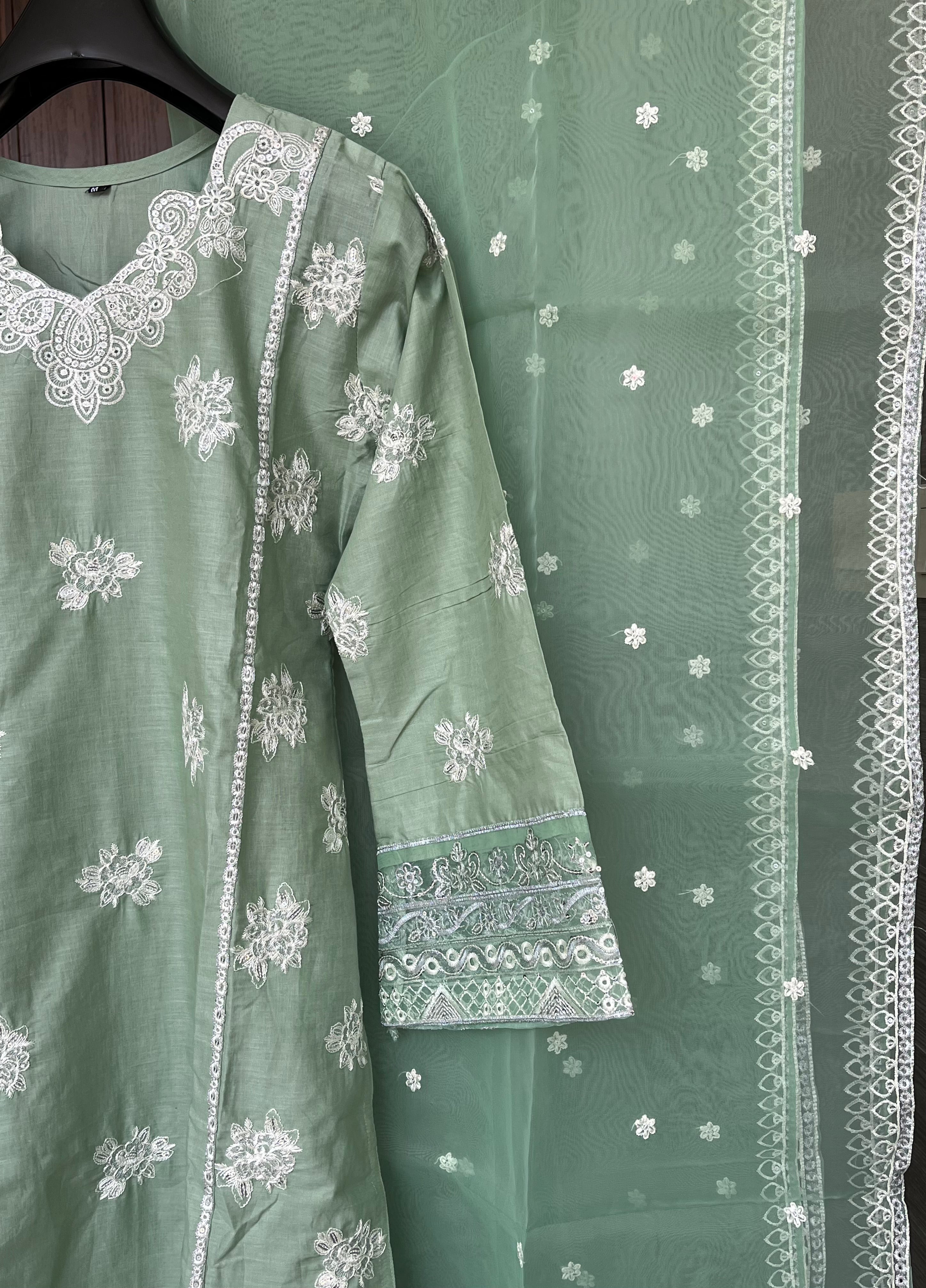cotton Sharara in Mint green
