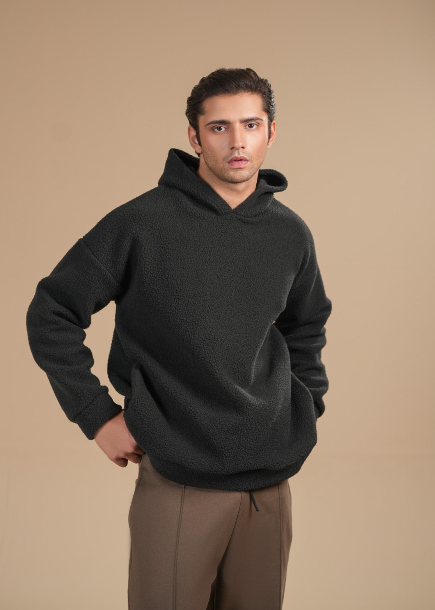 polyester Hoodie in Black