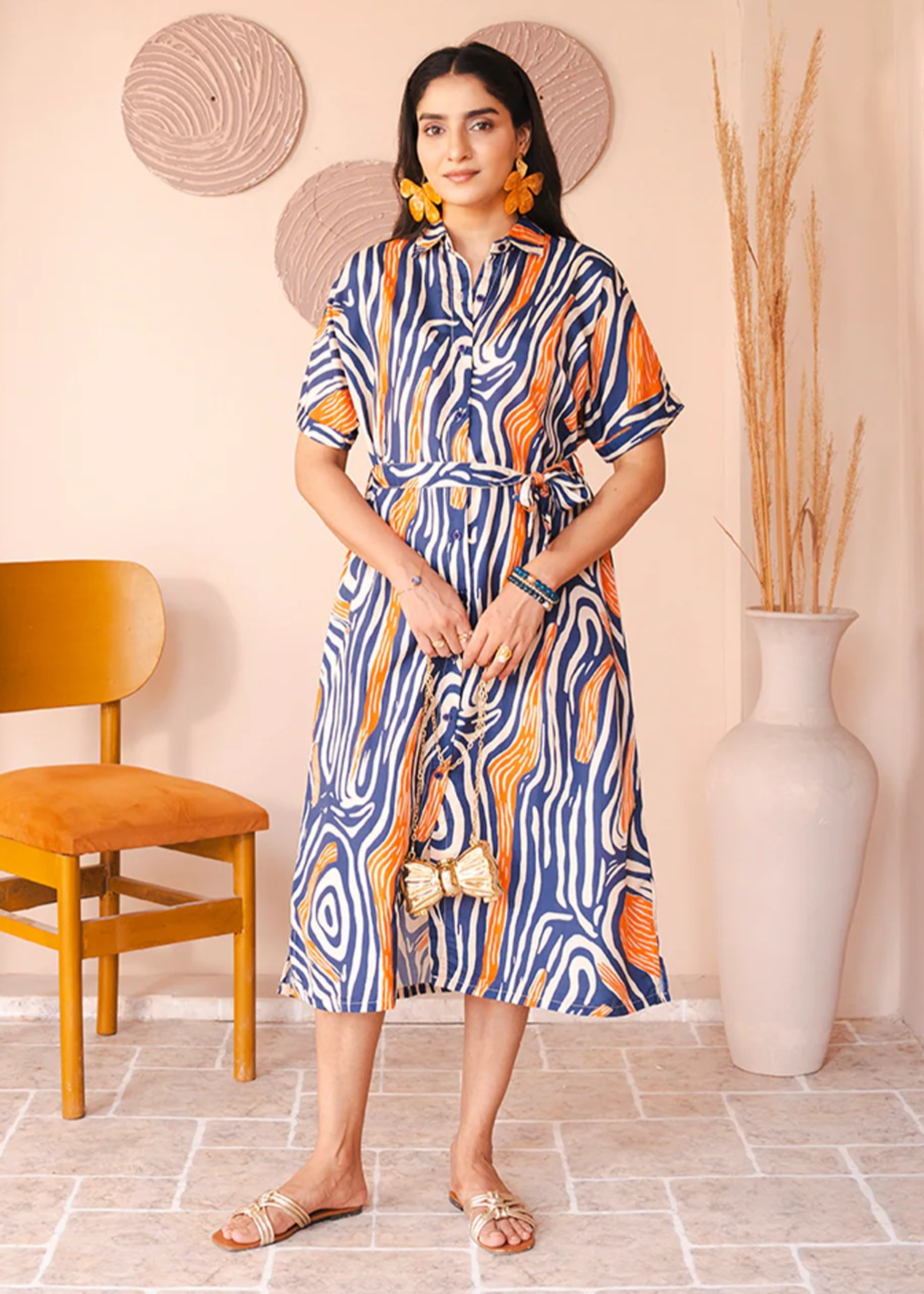 poly lawn Dress in Multi