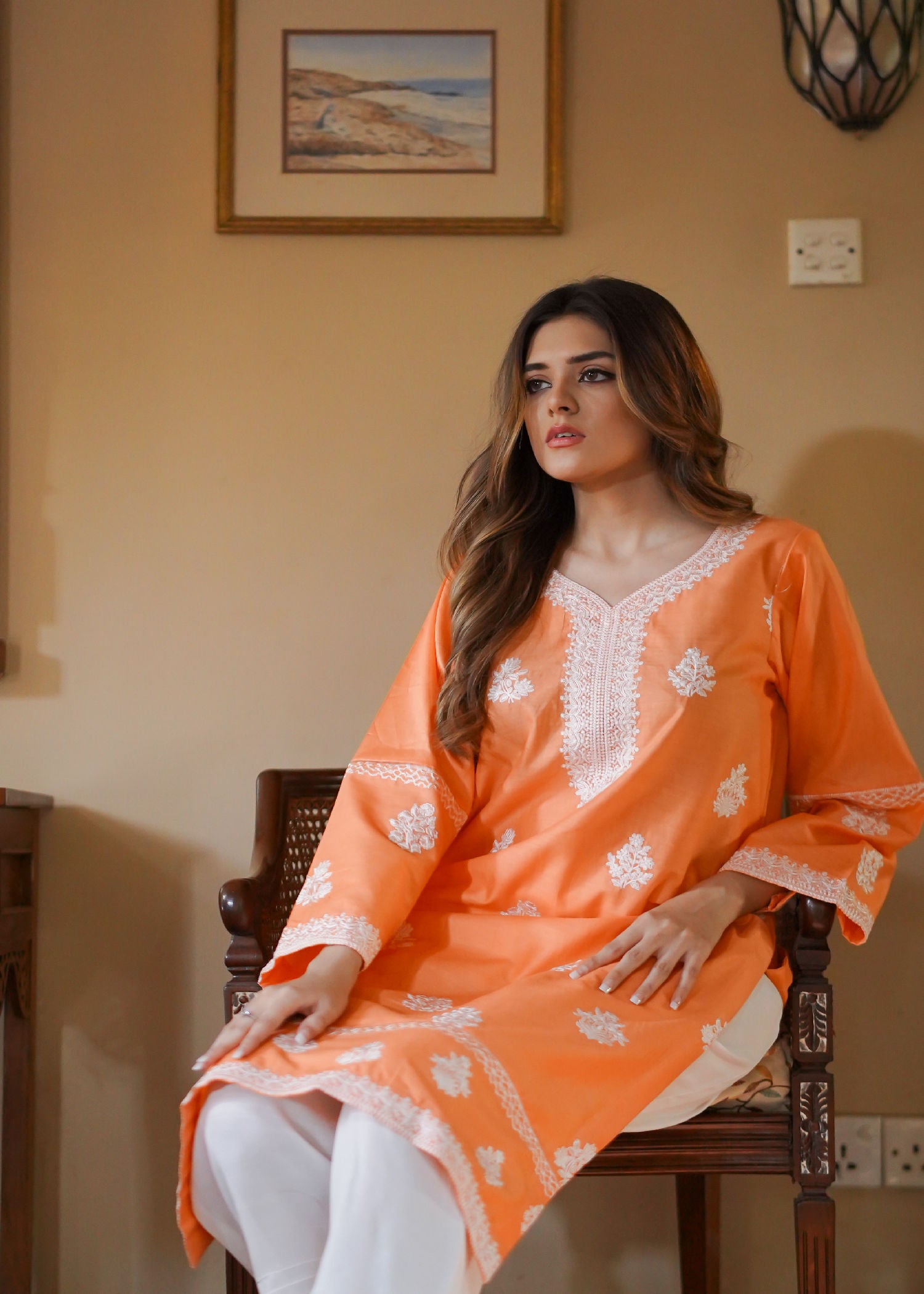 cotton Kurti in Orange