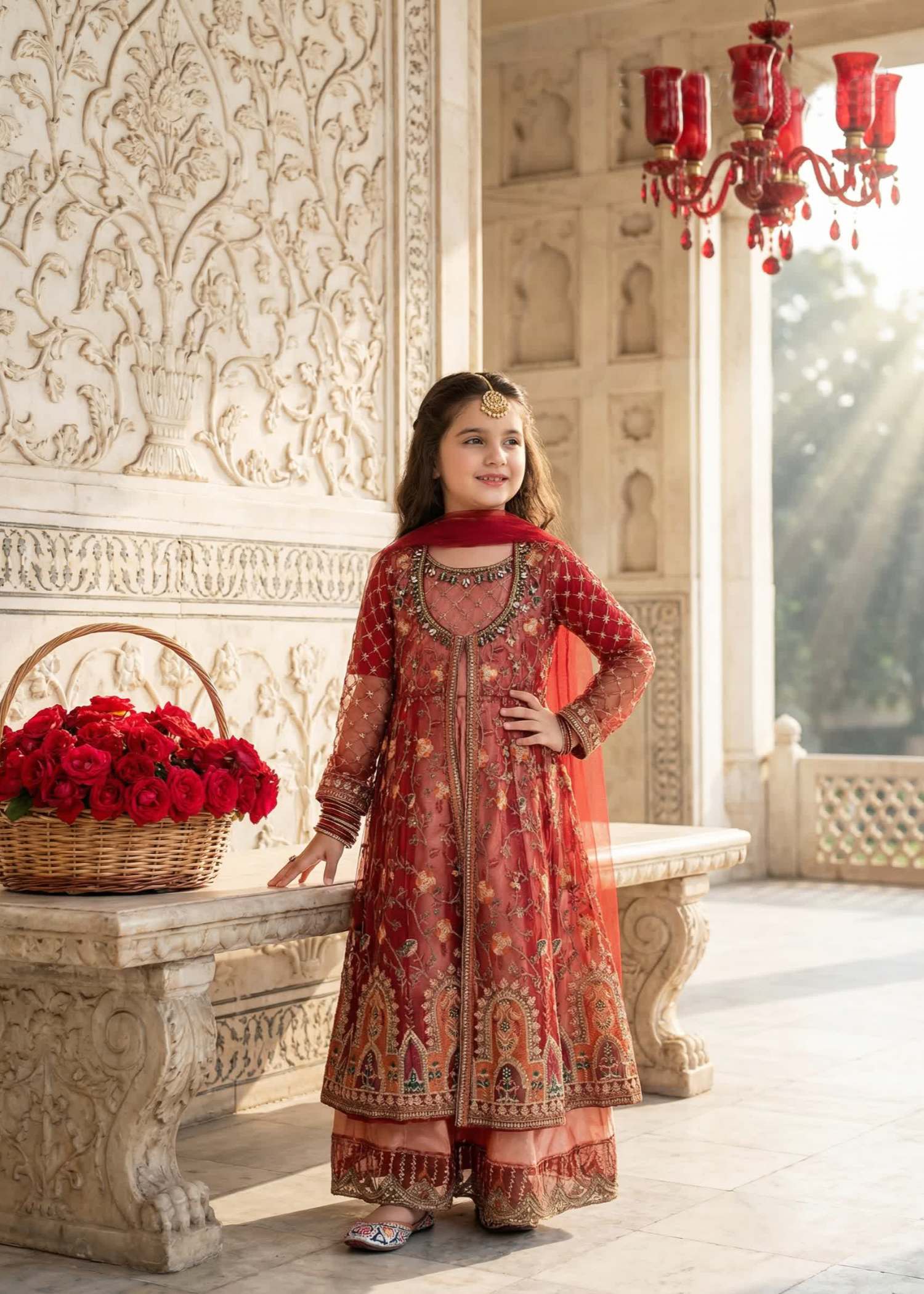 net Gown in Copper red