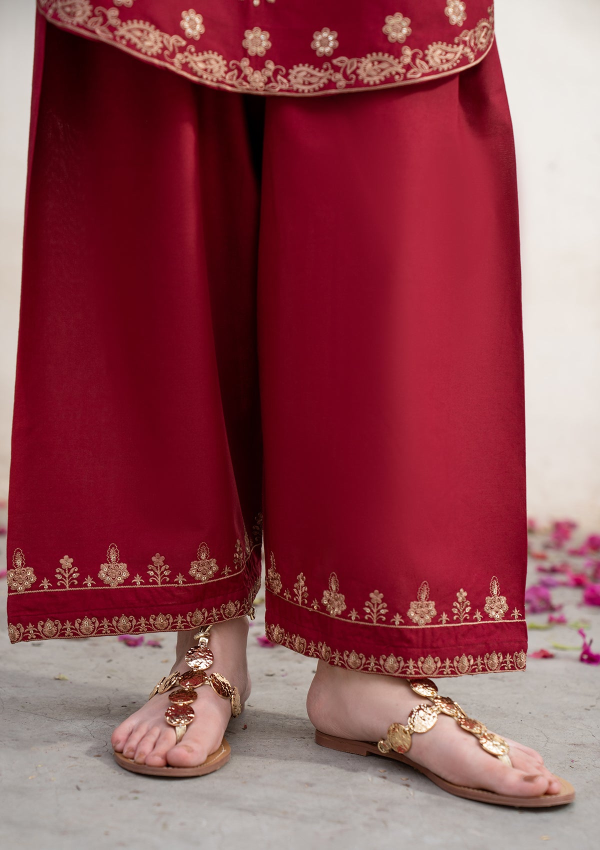 cotton Kurta Set in Maroon