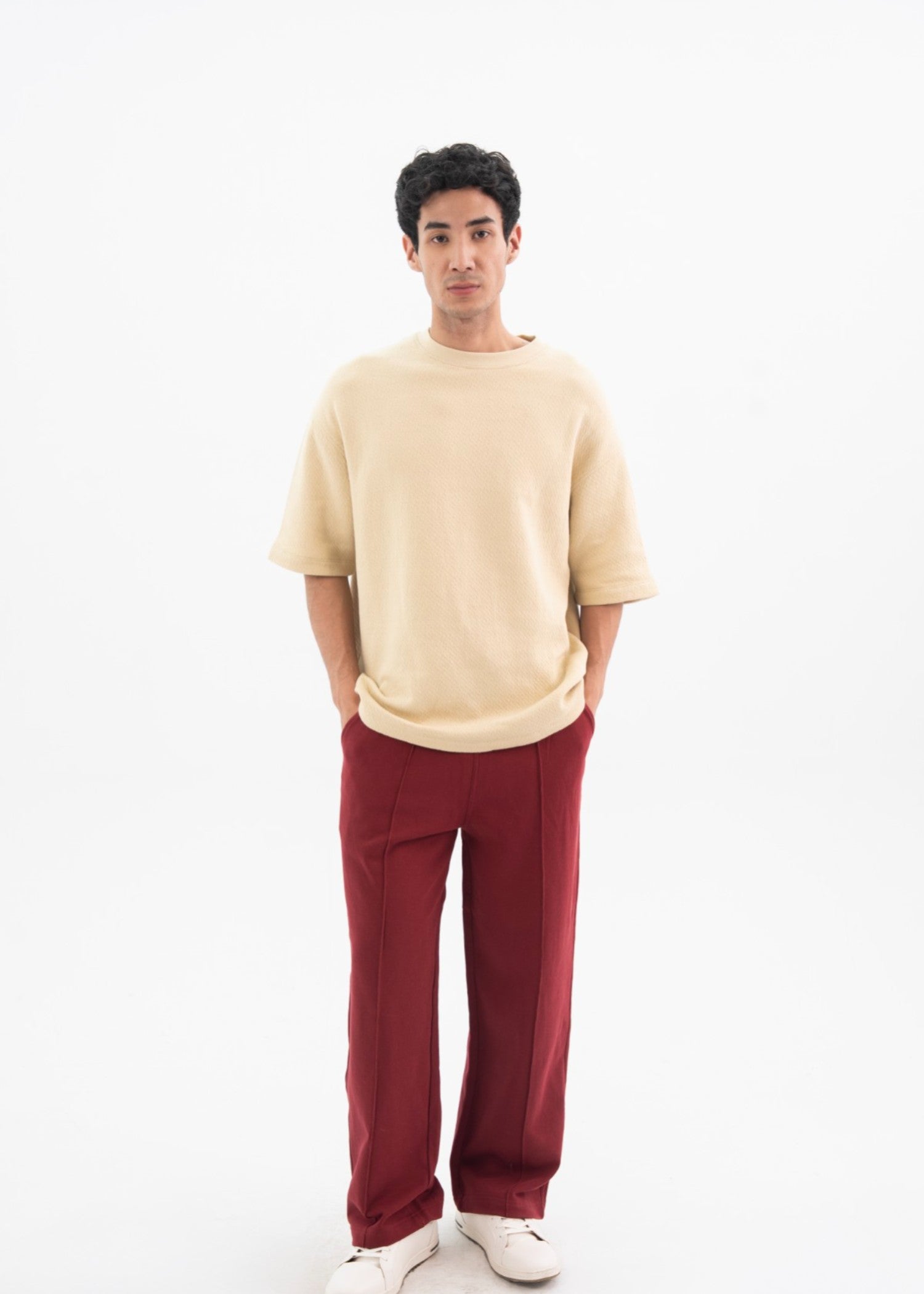 terry Trousers in Maroon
