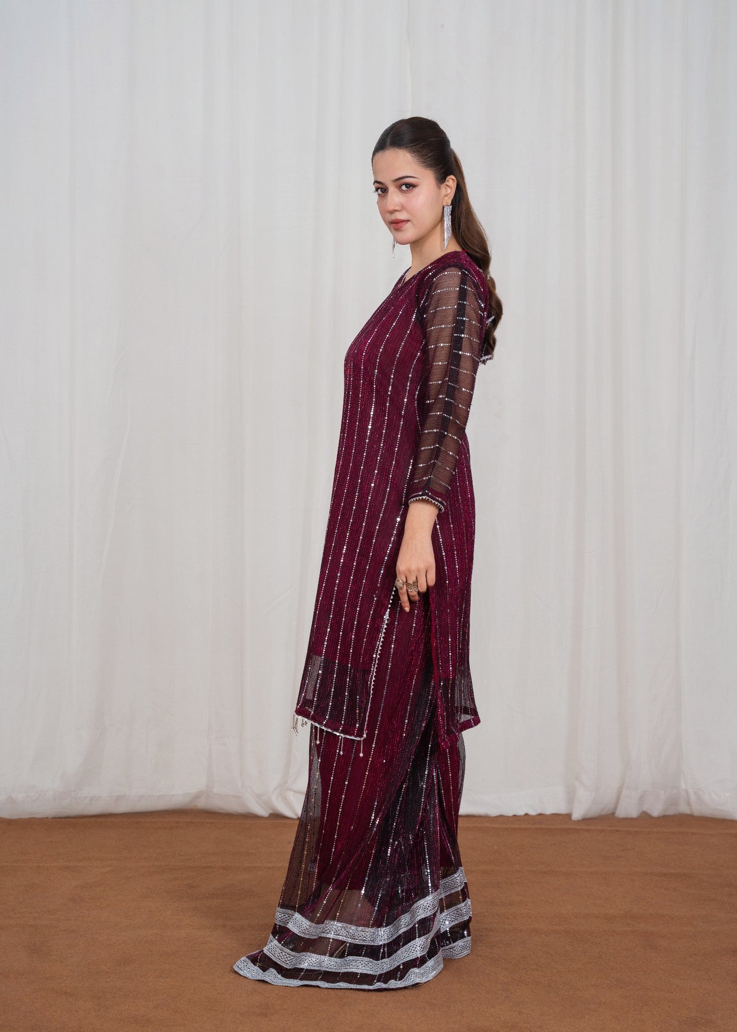 moonlight Kurta Set in Wine