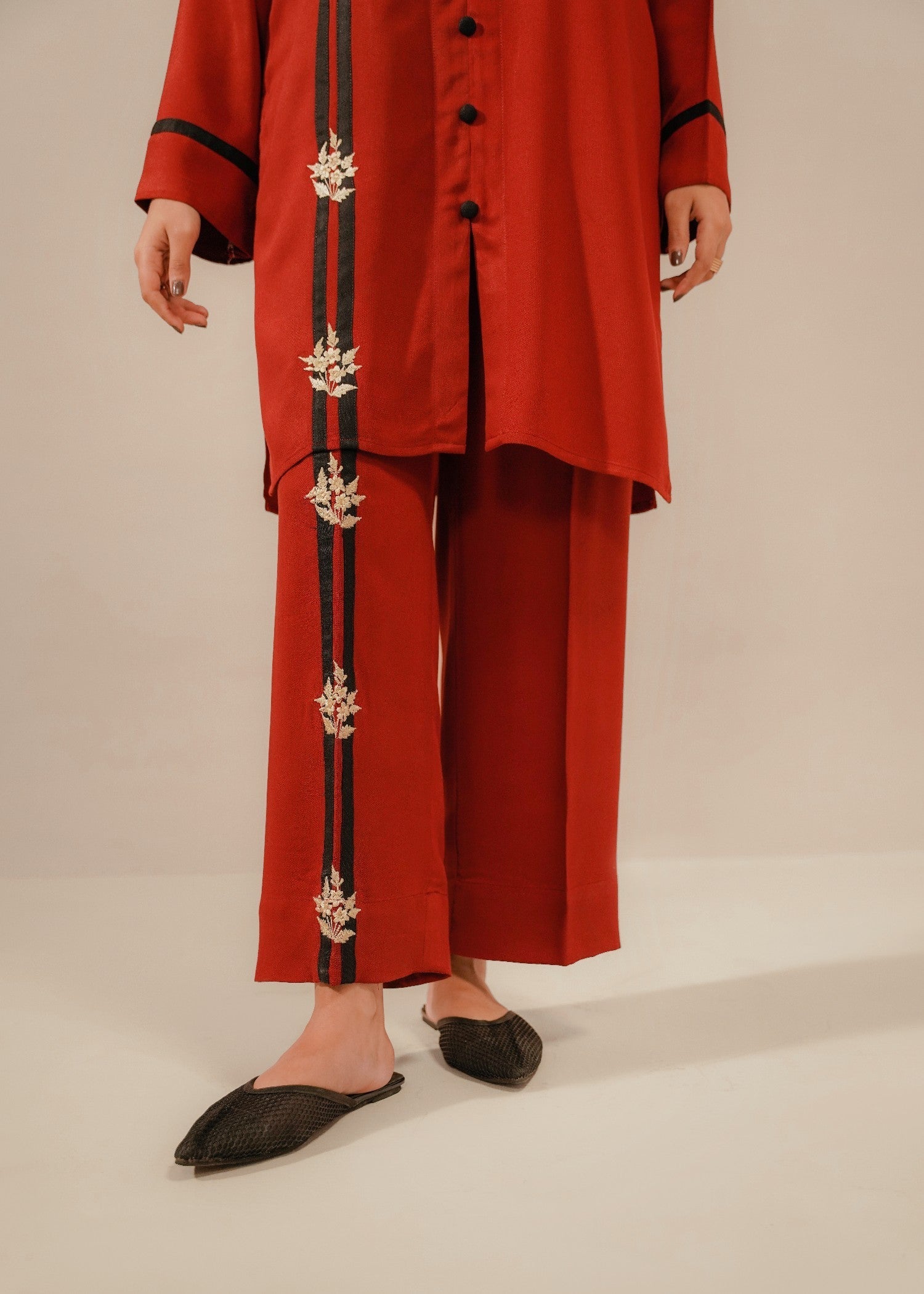 corduroy Co Ord Sets in Ruby red