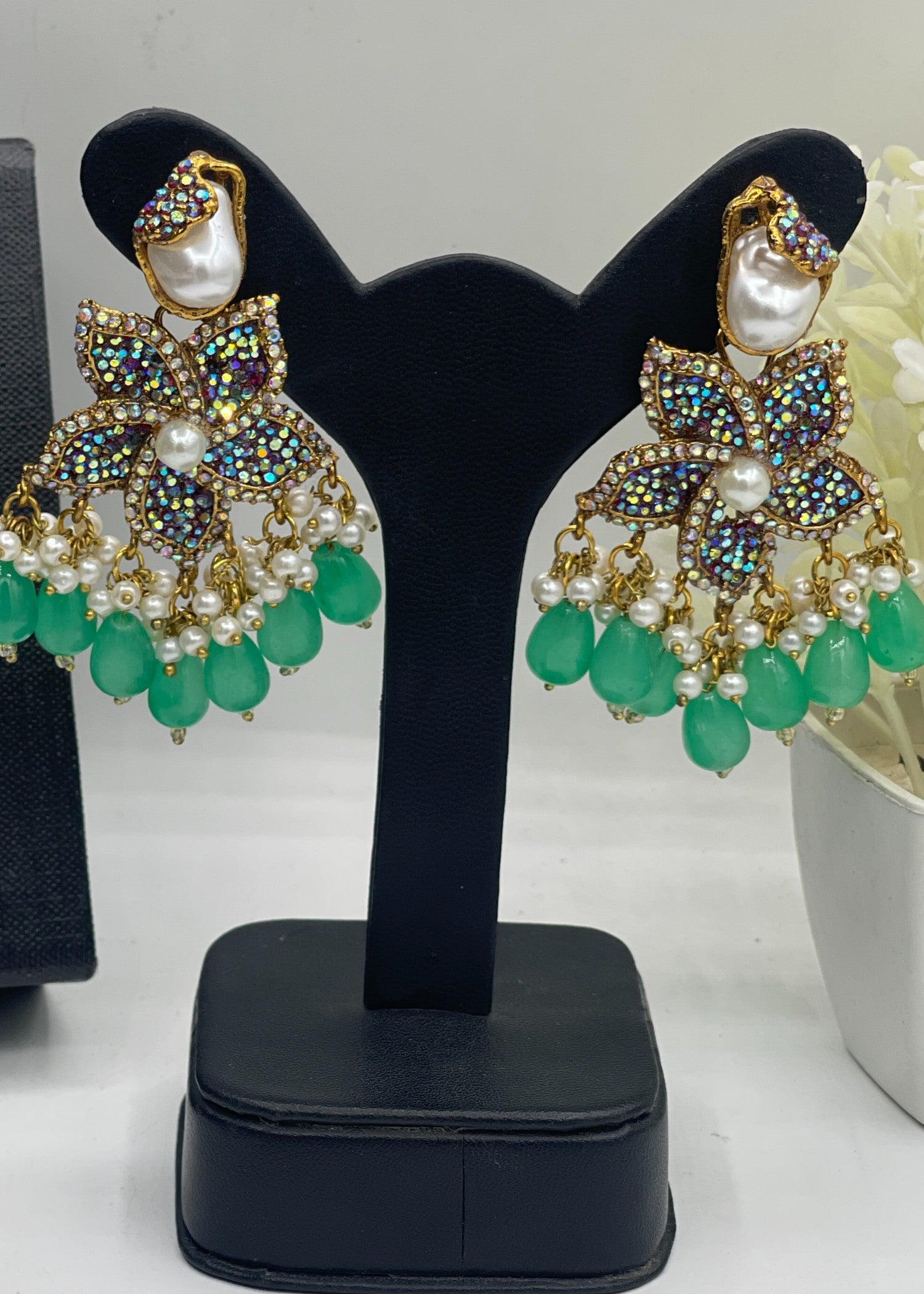 Earrings in Mint green Color by - Trendy Women Earrings GXF3500