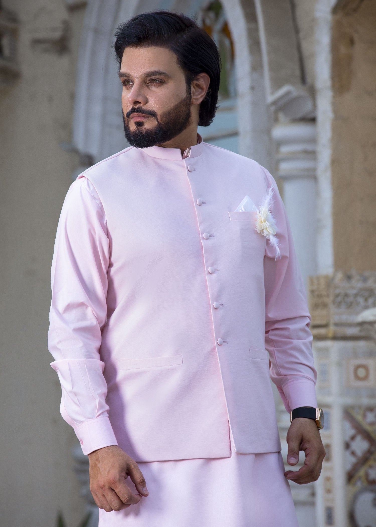 wash & wear Waistcoat in Pink by Yes the instyle
