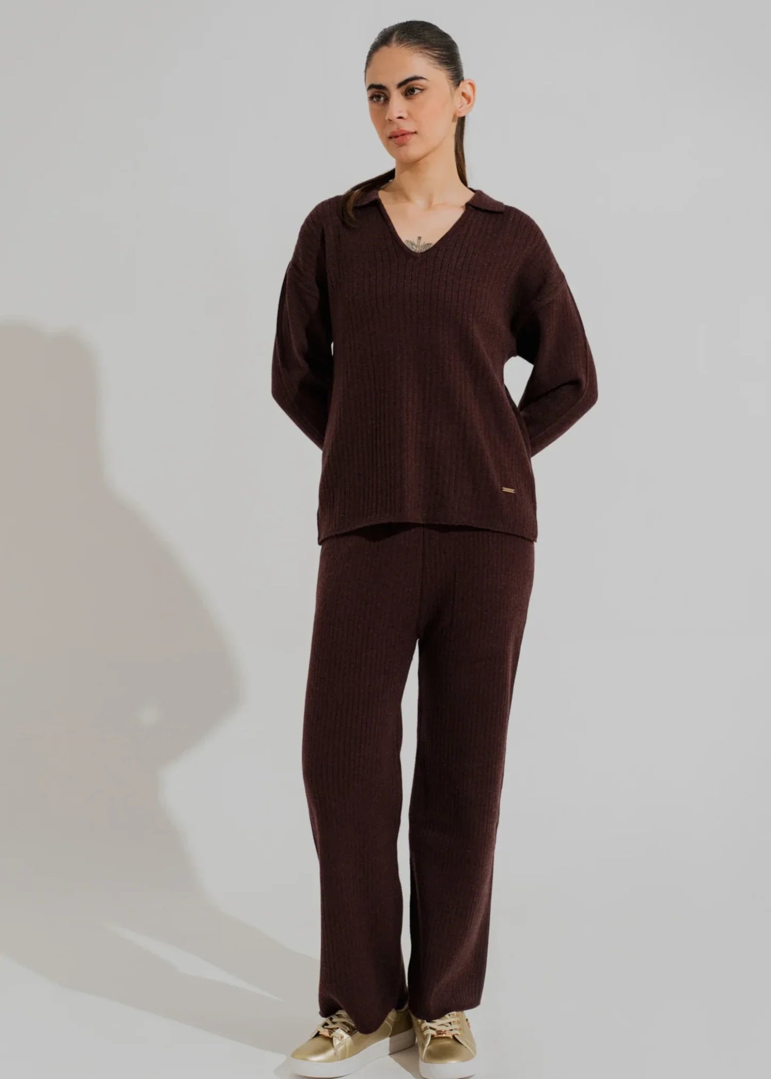 jersey knit Sweater in Brown