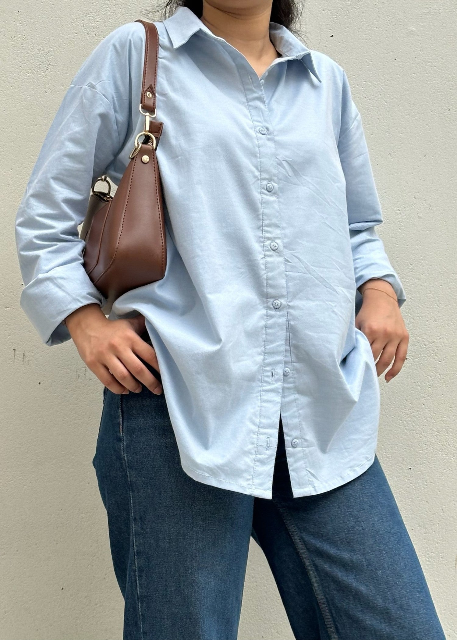 cotton linen Formal Shirt in Light blue