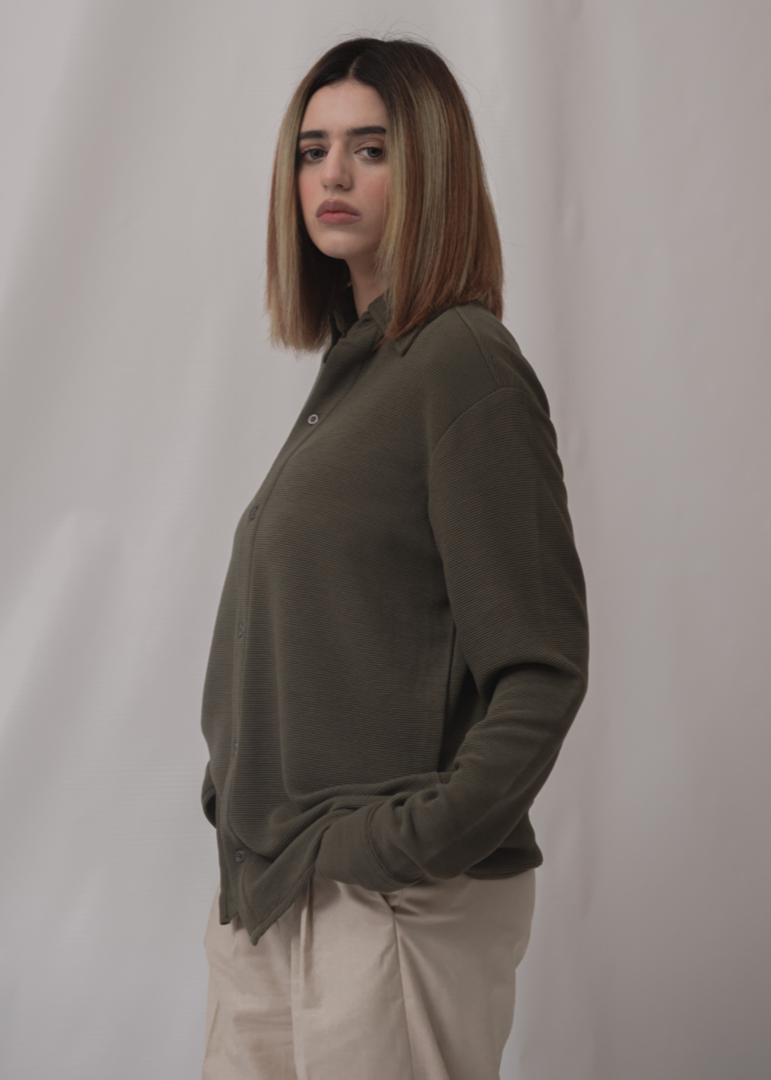 spandex Top in Olive green