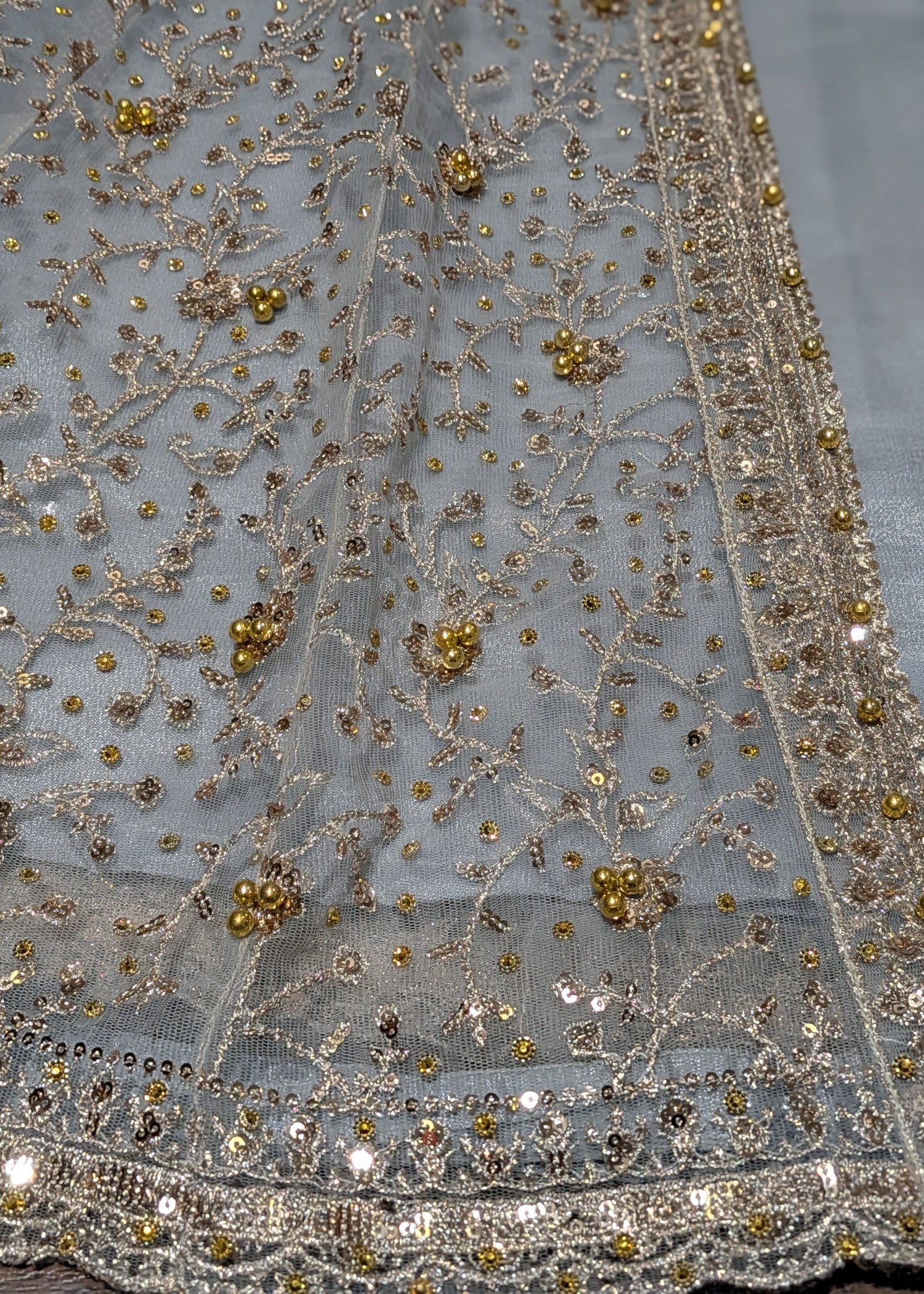 net Gown in Pastel grey