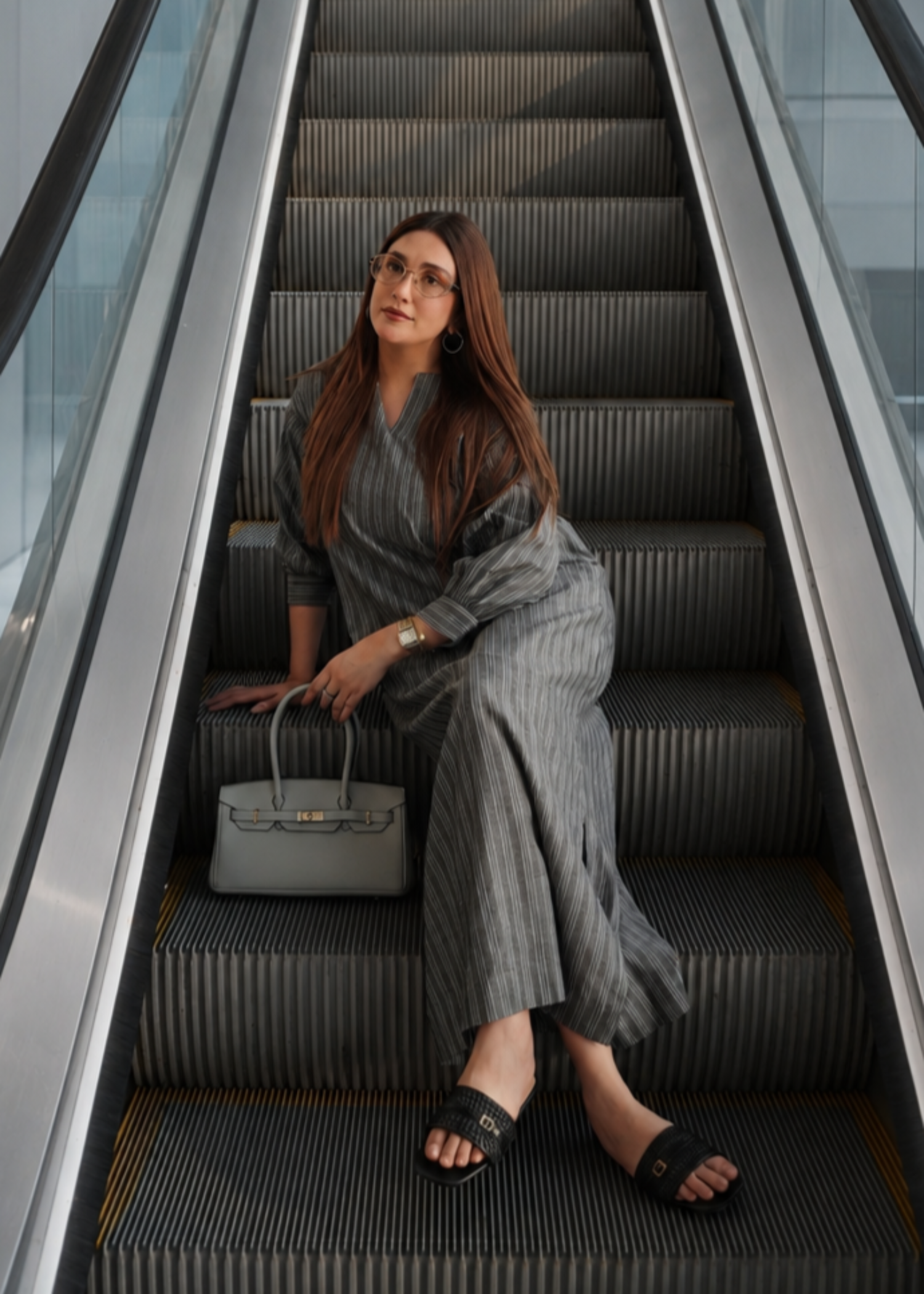 polycotton Kaftan in Charcoal