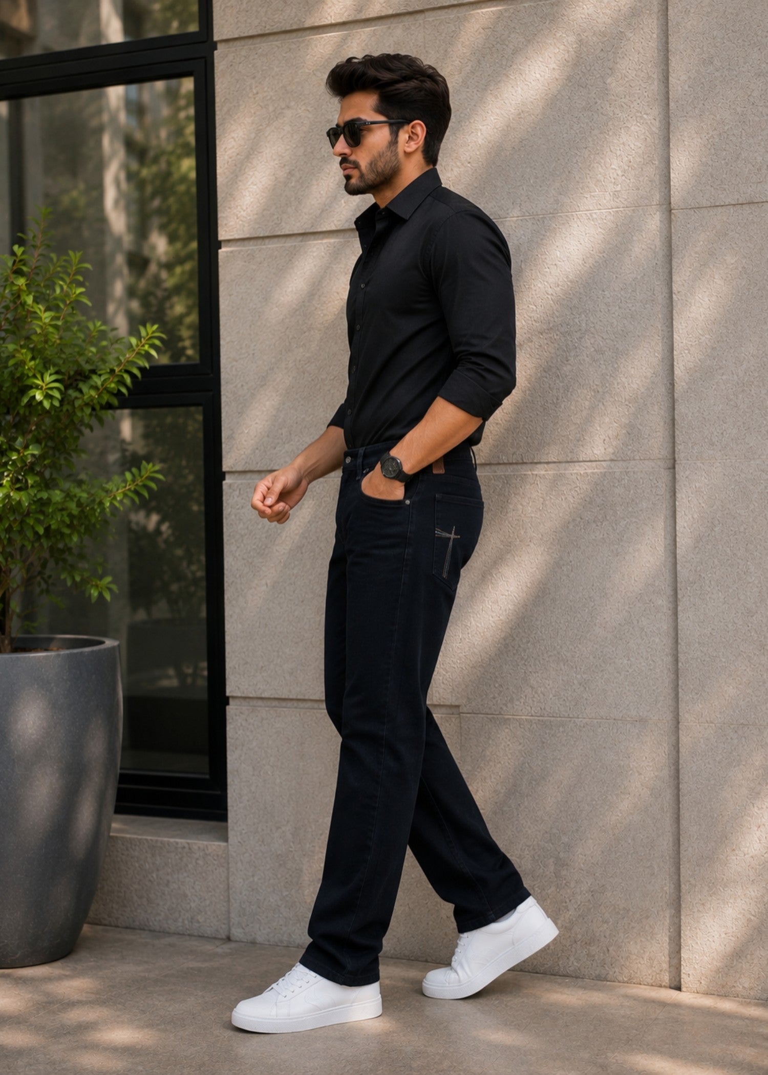 cotton Jeans in Moonlight blue