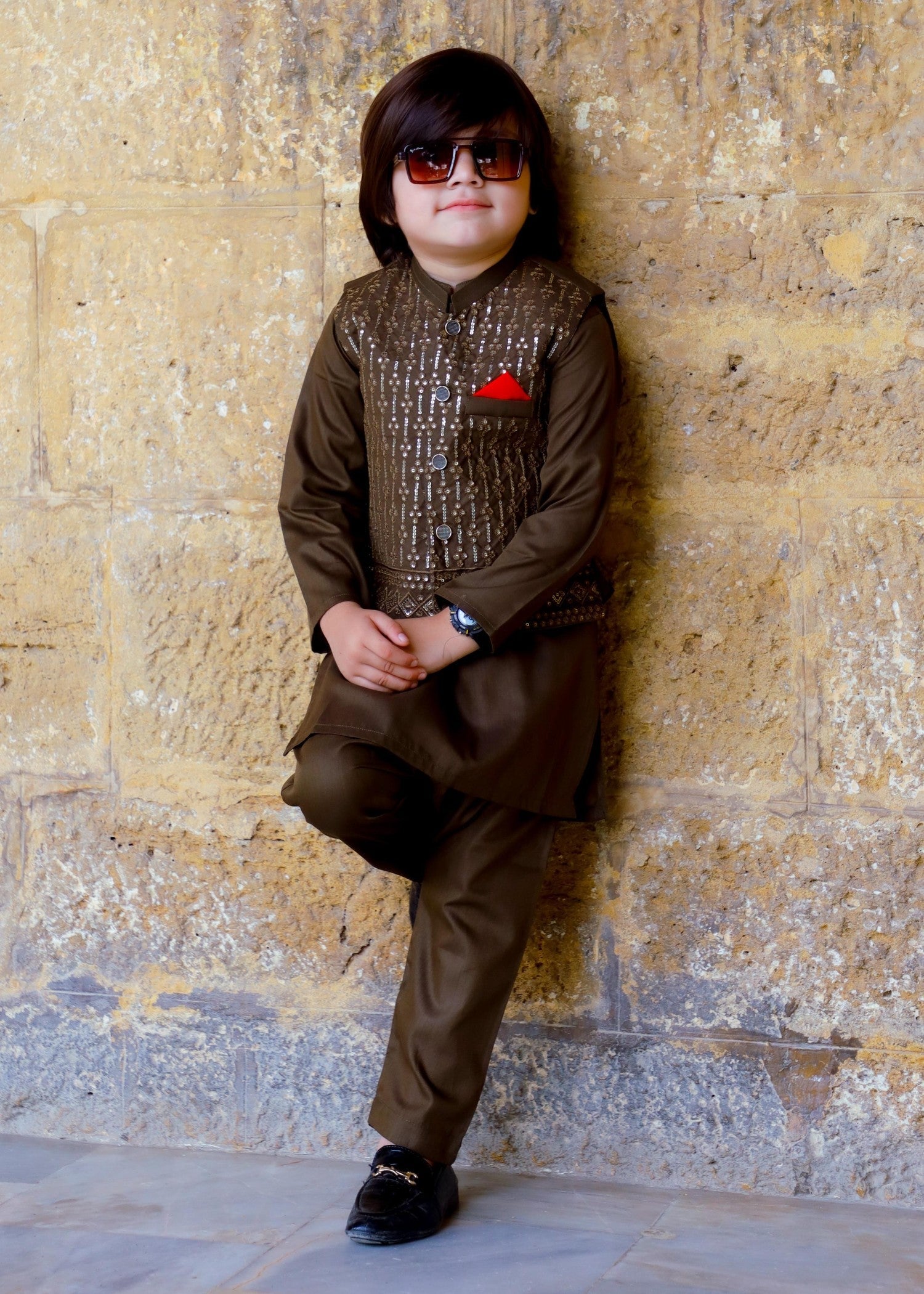 suiting Waistcoat in Maple brown