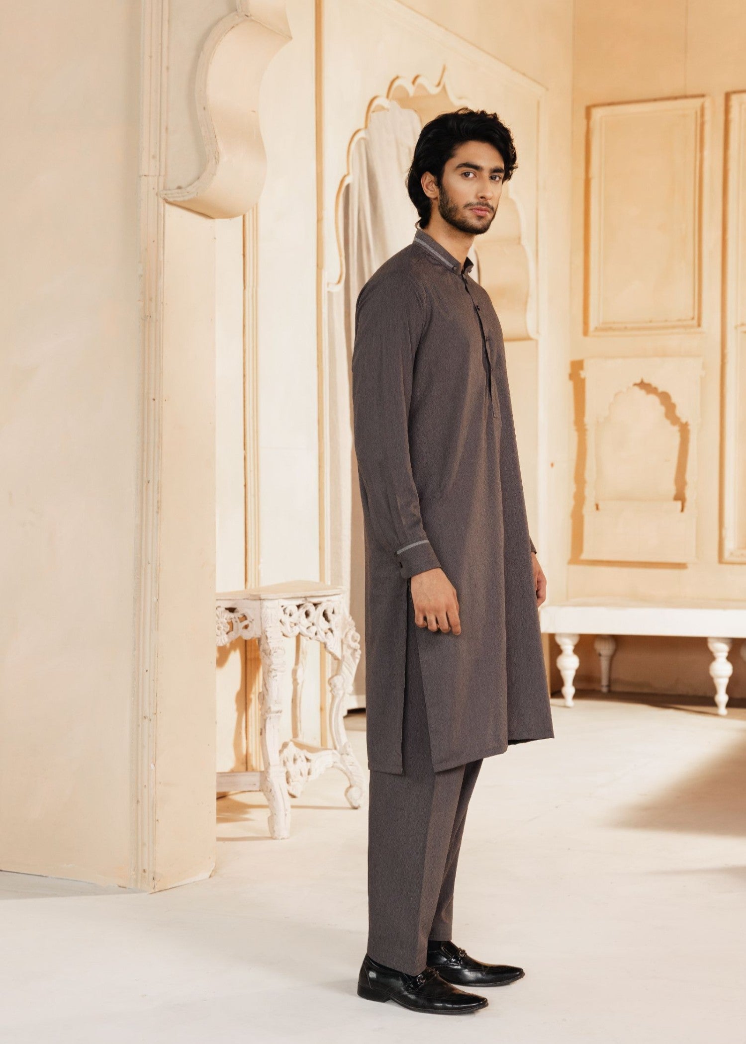 wash & wear Shalwar Kameez in Charcoal