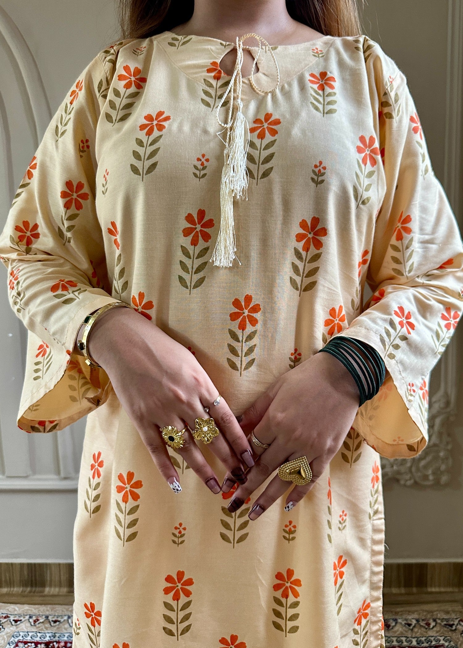arabic lawn Co Ord Sets in Marmalade orange