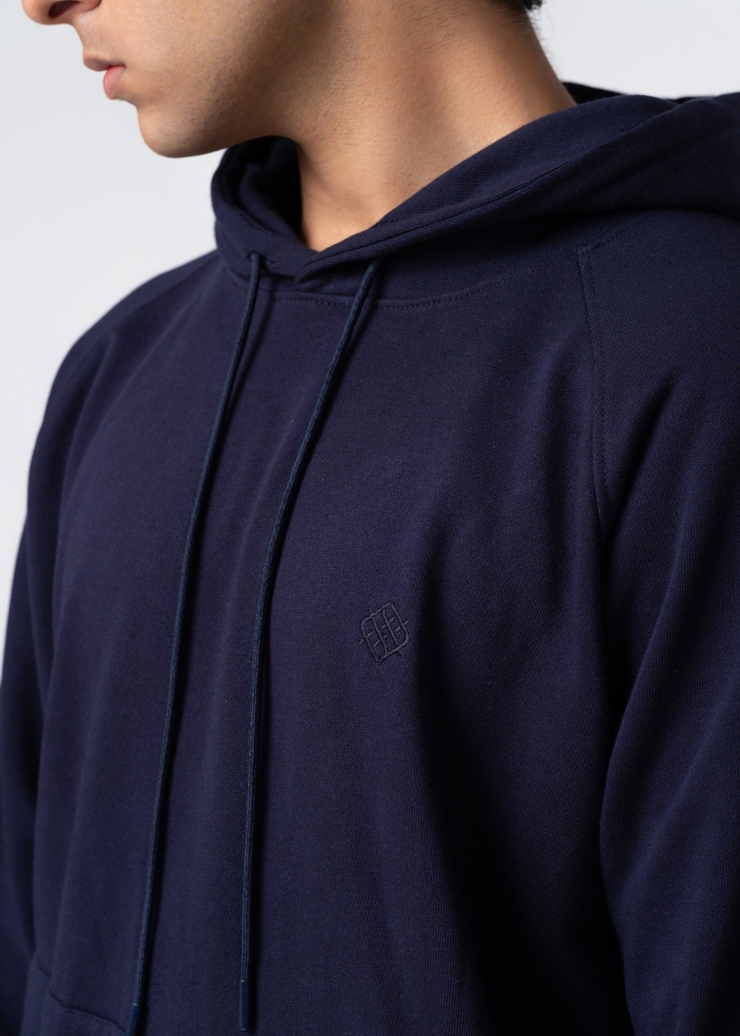 cotton Hoodie in Navy blue