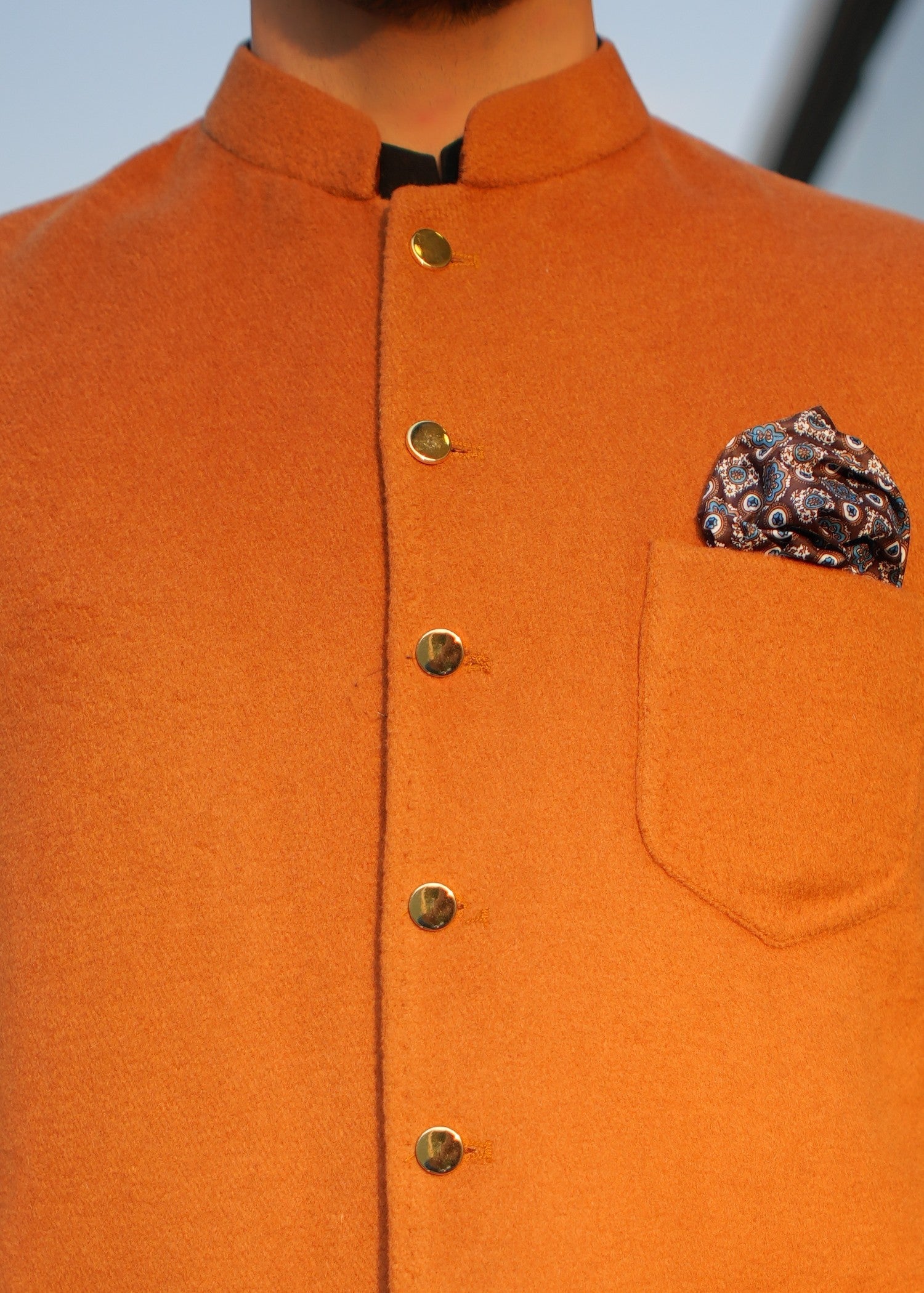 wool Waistcoat in Orange
