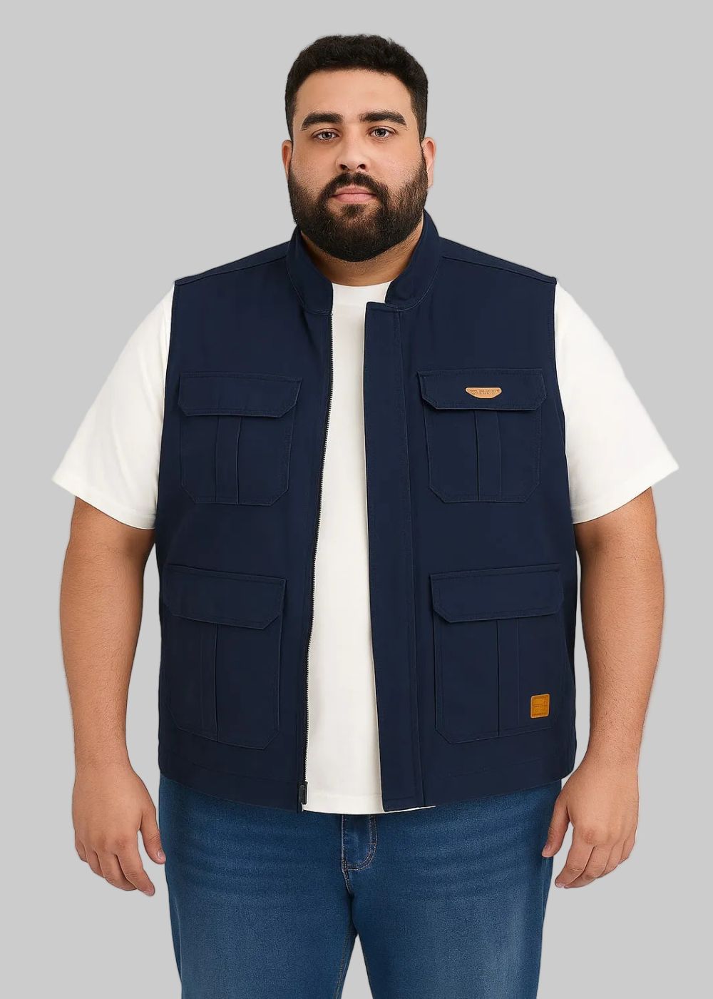 twill cotton Jacket in Navy blue