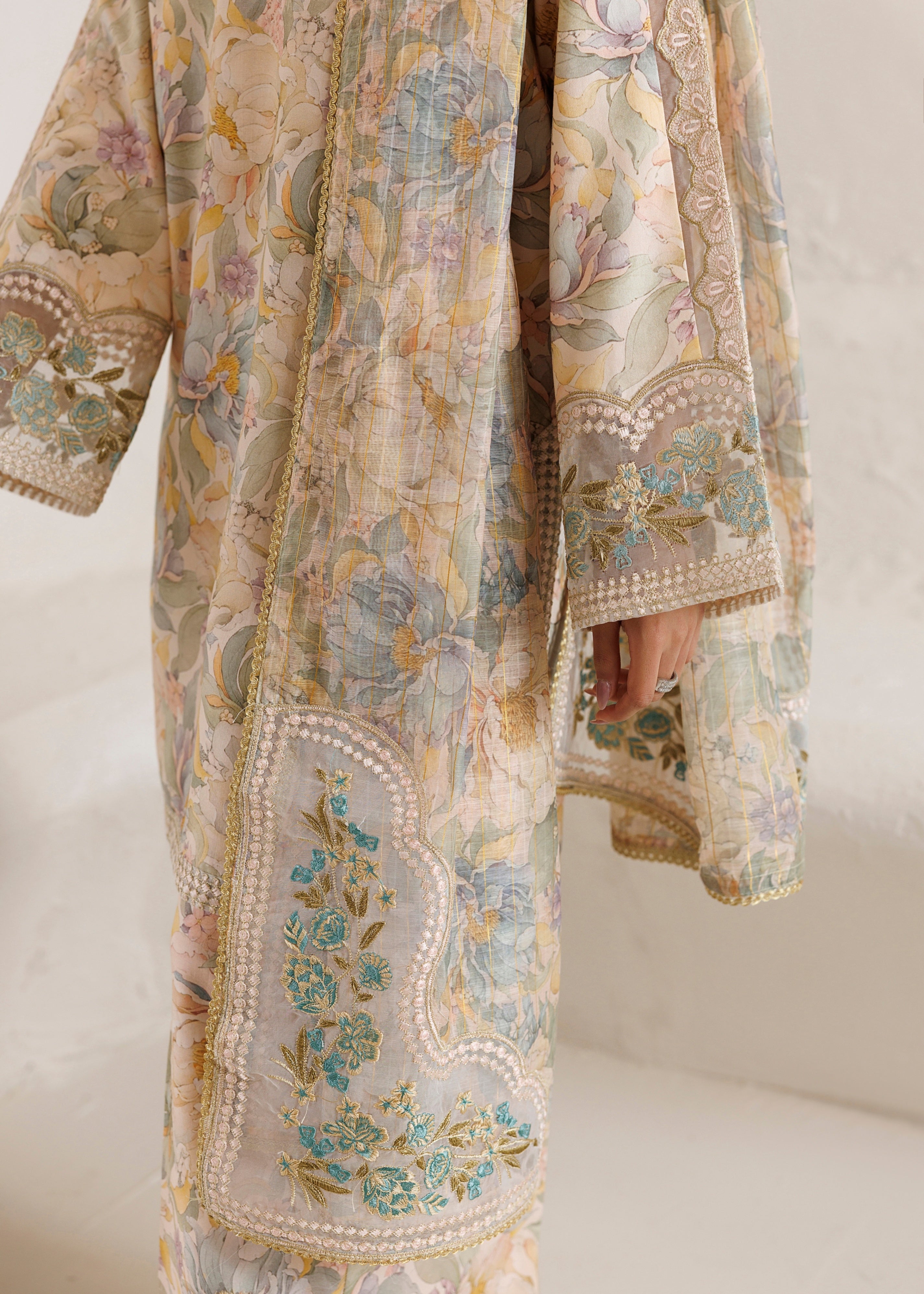 cotton Kurta Set in Multi
